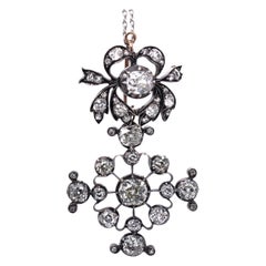 Antique Important Victorian Diamond Cross Pendant, circa 1880s