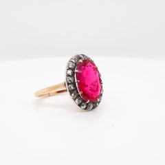 Important Victorian Natural Burmese Ruby '6 Carat' and Diamond Ring, circa 1890s