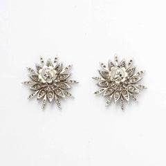 Important Vintage 1960s/70s Earrings in 18ct White Gold with Diamonds