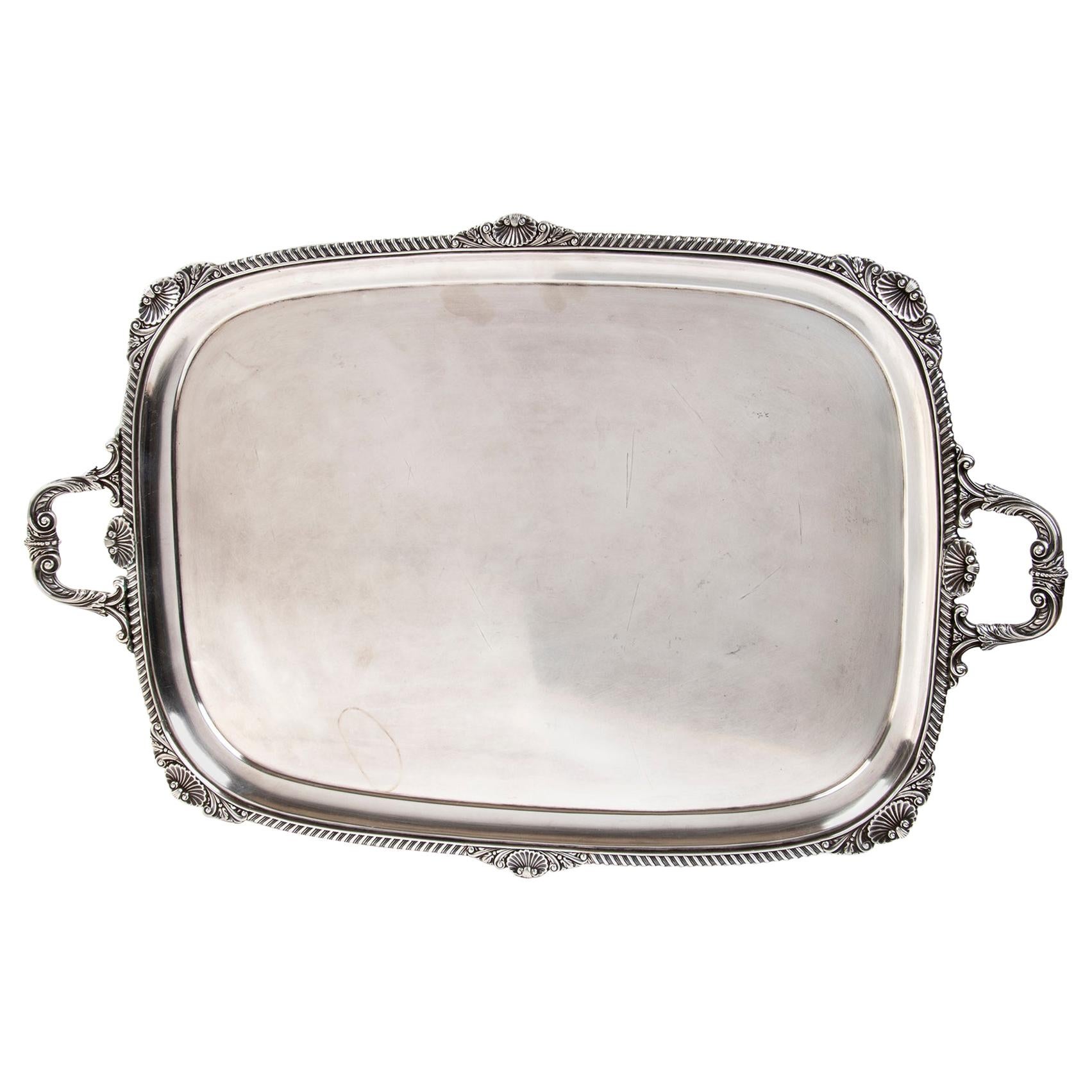 Important Vintage Silver Tray by Hawksworth Eyre & Co. Ltd, London, 1905