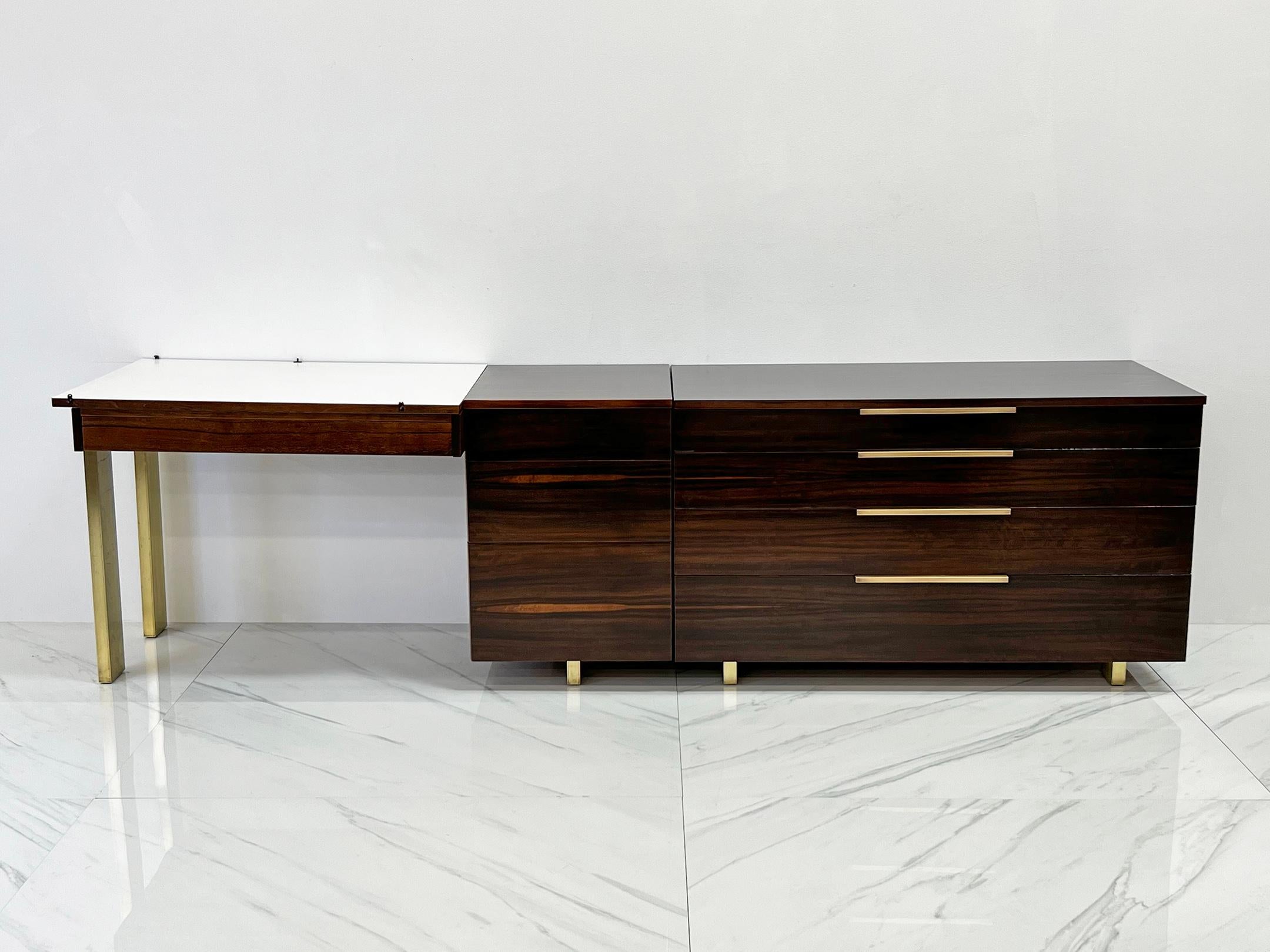 If you're a fan of Vladimir Kagan and are looking for a piece with a story, look no farther. This piece resided in the master bedroom of Vladimir Kagan and Erica Wilson's Park Avenue apartment. This is the Kagan Family Custom Dresser and Desk,