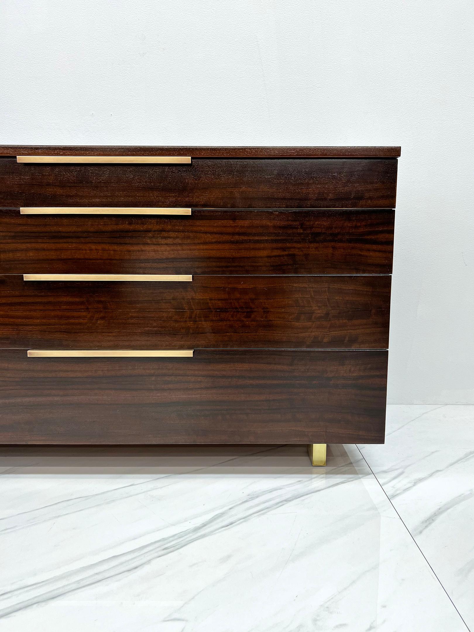 Important Vladimir Kagan Rosewood Brass Dresser, Desk Unit, 1950s For Sale 3