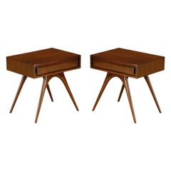 Important Vladimir Kagan Sculptural Nightstands, Signed Kagan-Dreyfuss, 1950s