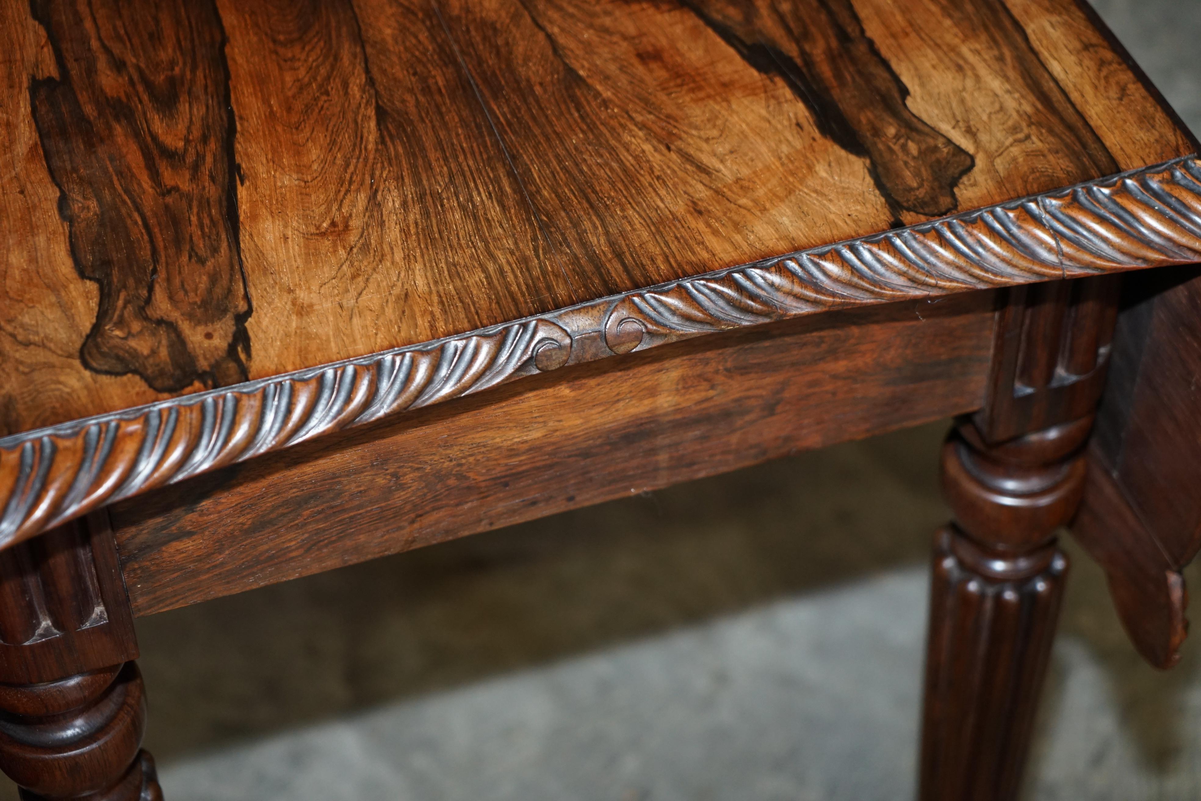 Important William iv circa 1830 Pembroke Extending Table Exquisite Carved Timber For Sale 3