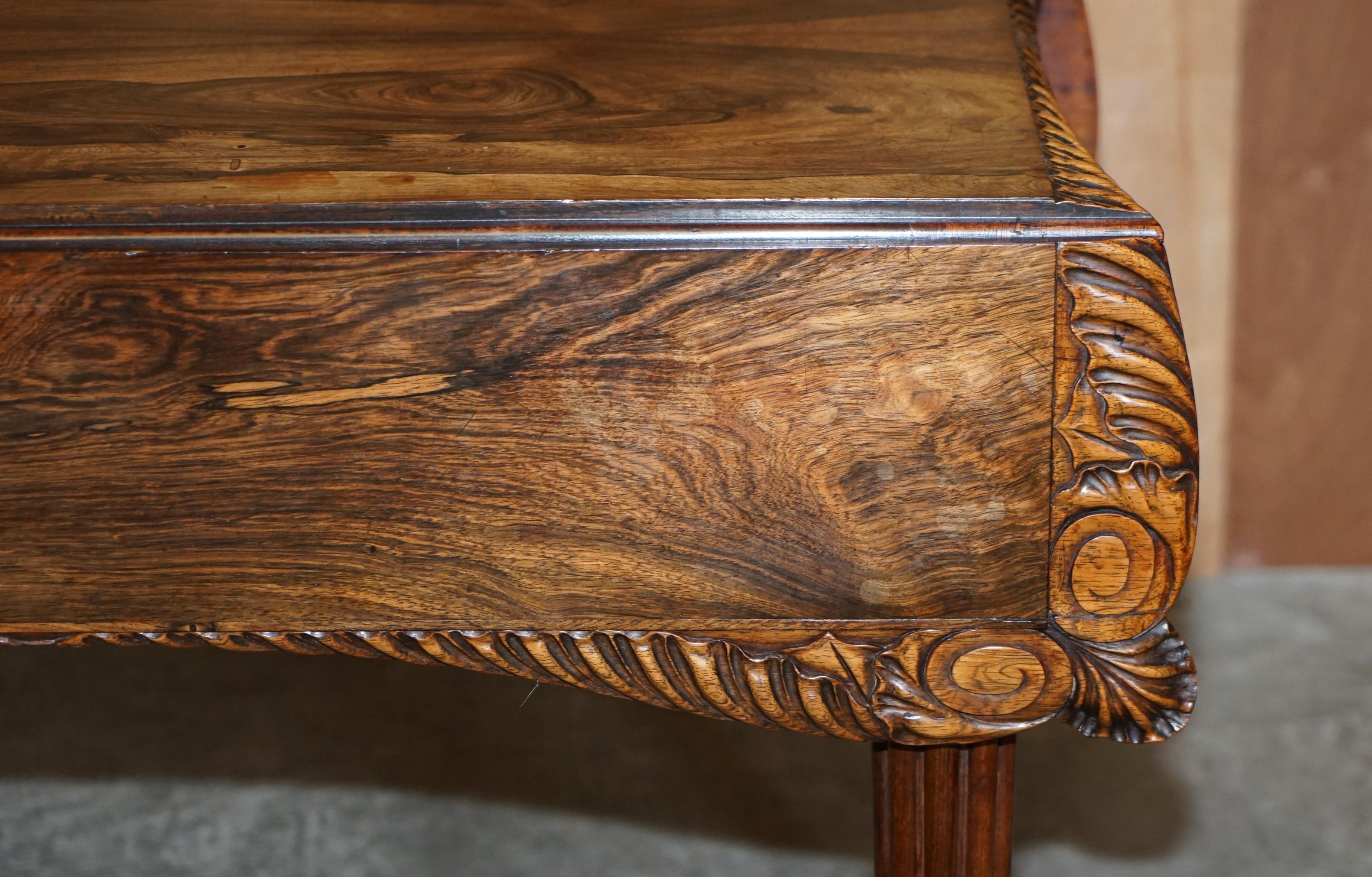 Wichtiger William IV um 1830 Pembroke Ausziehtisch Exquisite Holzschnitzerei im Angebot 4