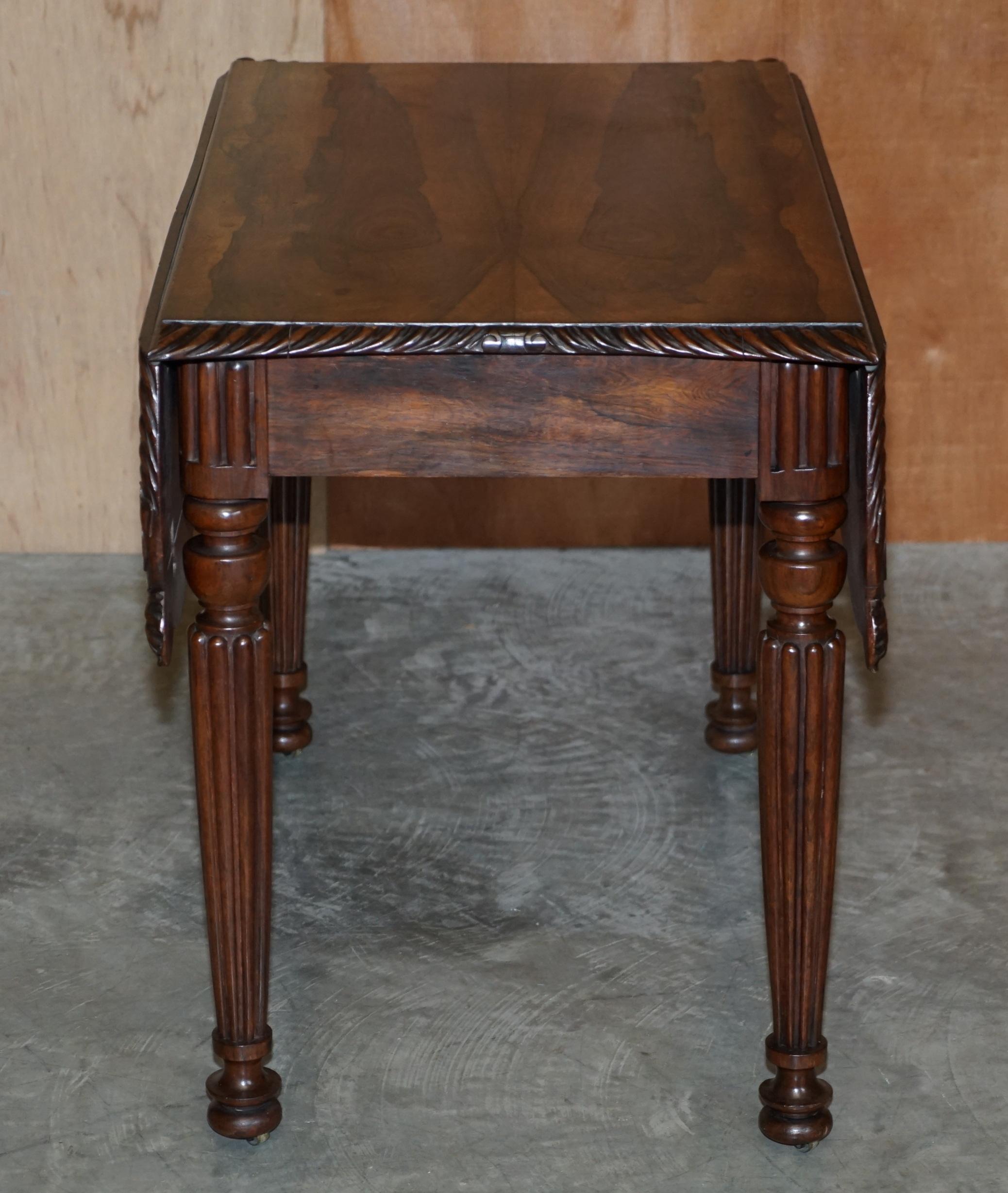 Important William iv circa 1830 Pembroke Extending Table Exquisite Carved Timber For Sale 6