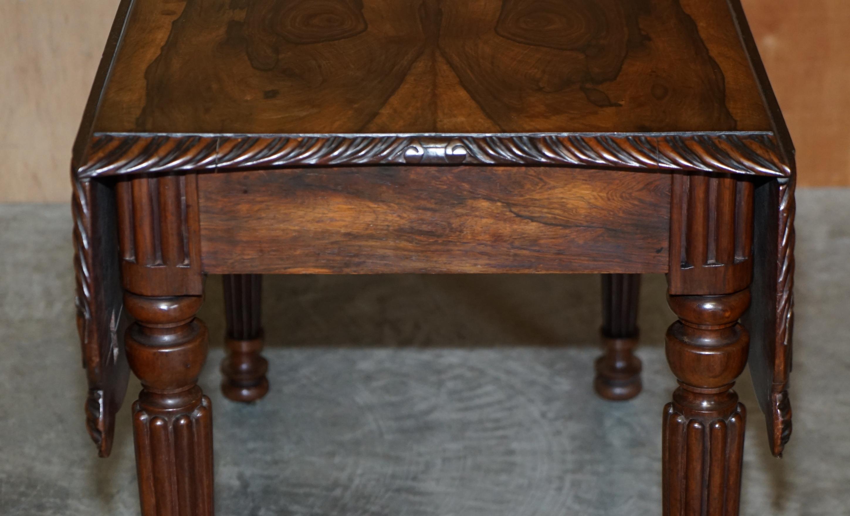 Wichtiger William IV um 1830 Pembroke Ausziehtisch Exquisite Holzschnitzerei im Angebot 6