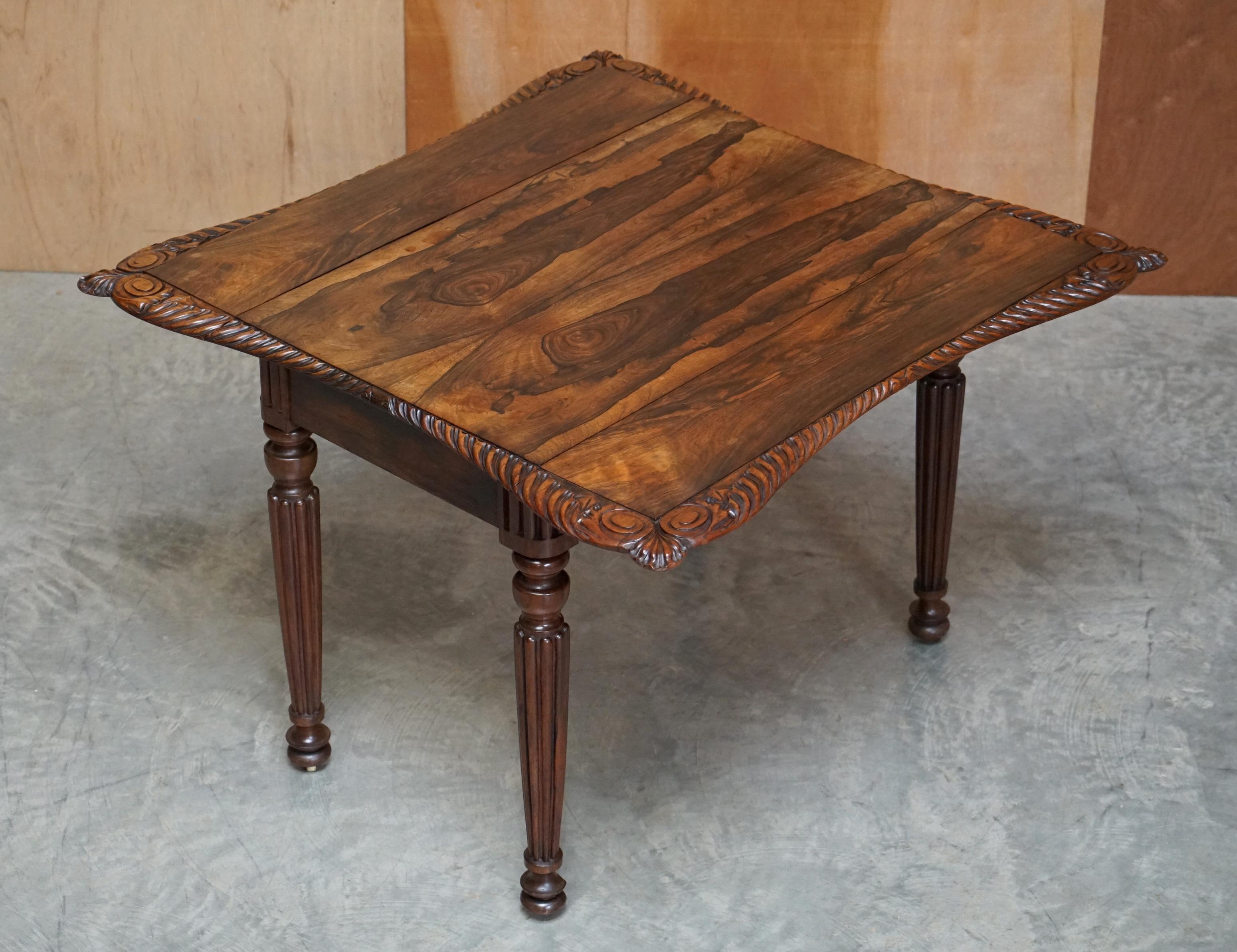 Wichtiger William IV um 1830 Pembroke Ausziehtisch Exquisite Holzschnitzerei im Angebot 7