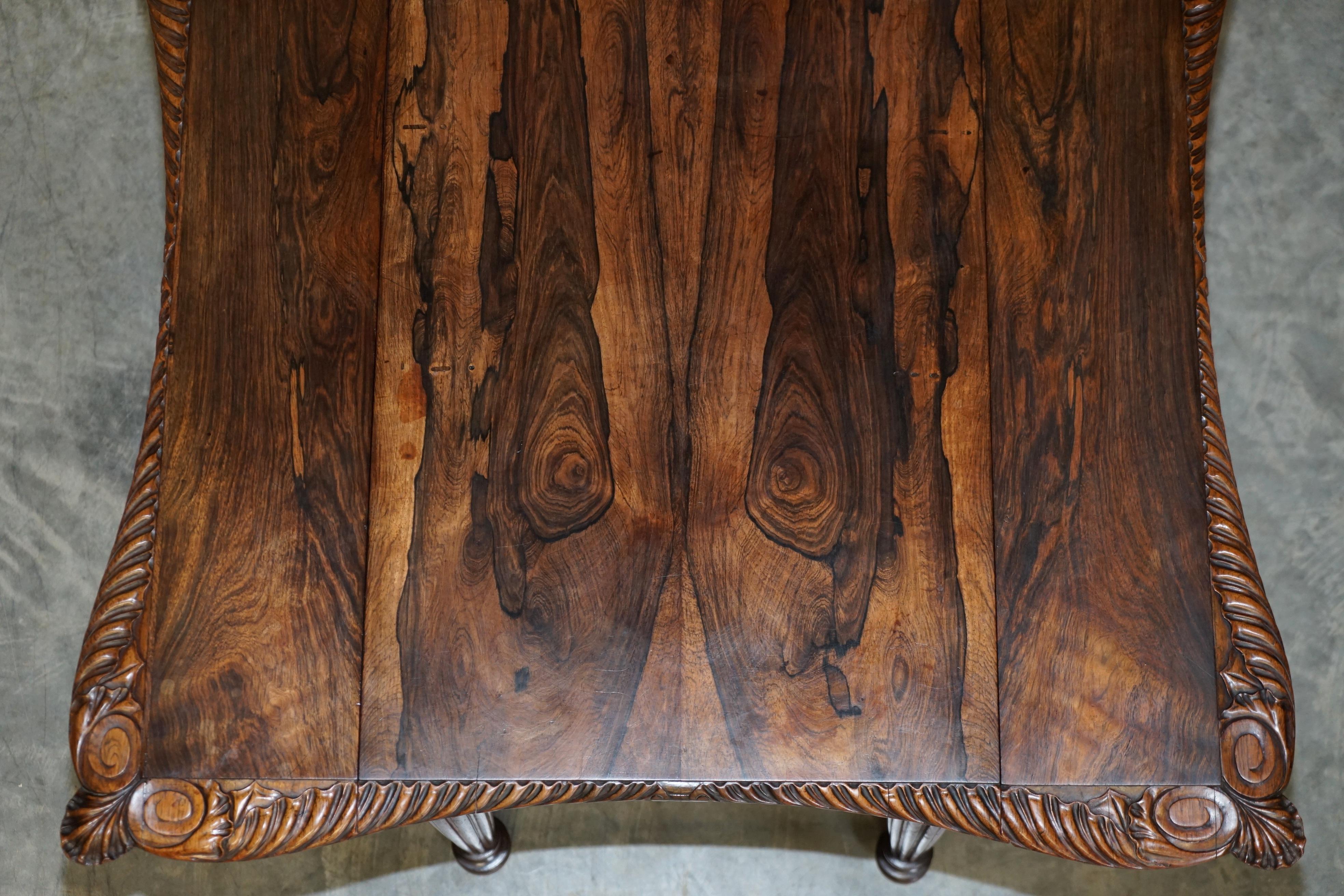 Wichtiger William IV um 1830 Pembroke Ausziehtisch Exquisite Holzschnitzerei im Angebot 10