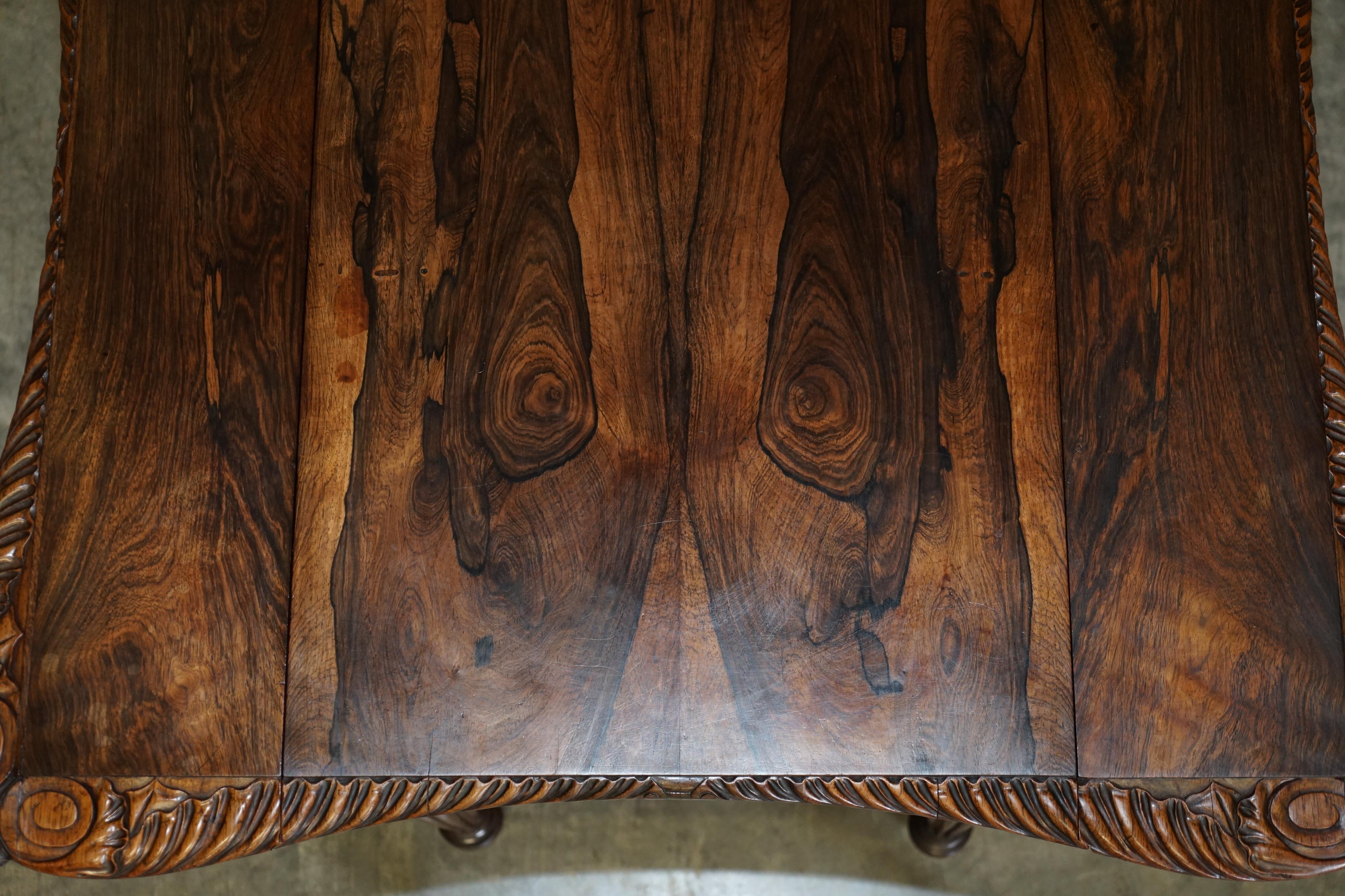Wichtiger William IV um 1830 Pembroke Ausziehtisch Exquisite Holzschnitzerei im Angebot 11