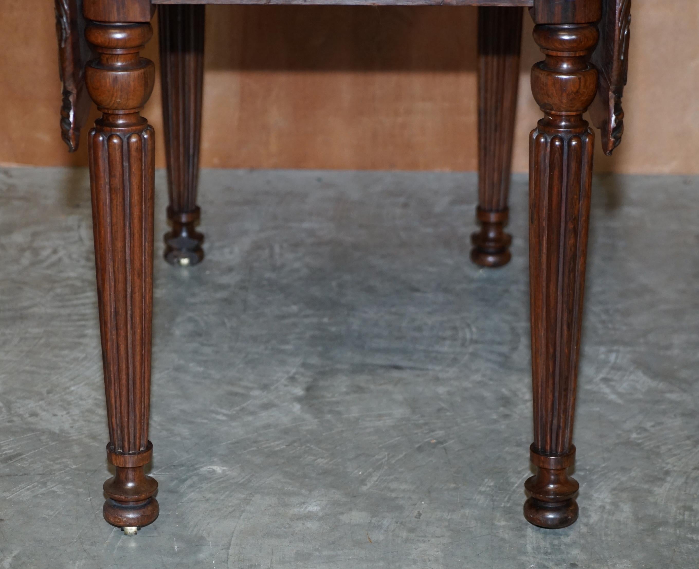 Important William iv circa 1830 Pembroke Extending Table Exquisite Carved Timber For Sale 2
