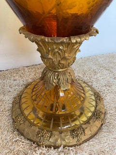 Important pair of luxury 24klt gold bronze and crystal amphorae from DR