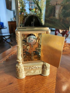 Importante et rare horloge avec oiseau et automate.