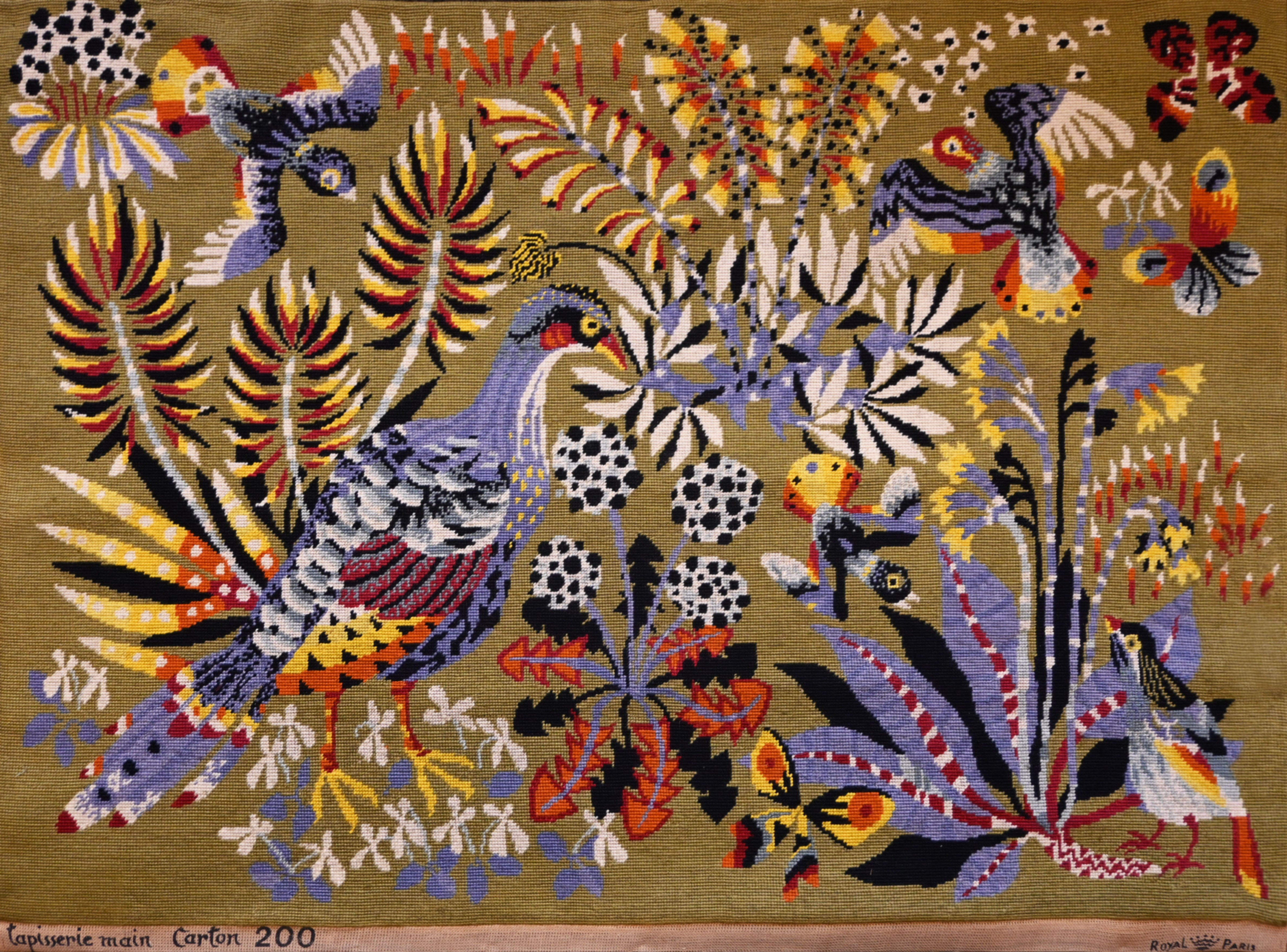 Importante Wandteppich Vintage By von Maison Royale Paris, Petit-Point - Nr. 1628