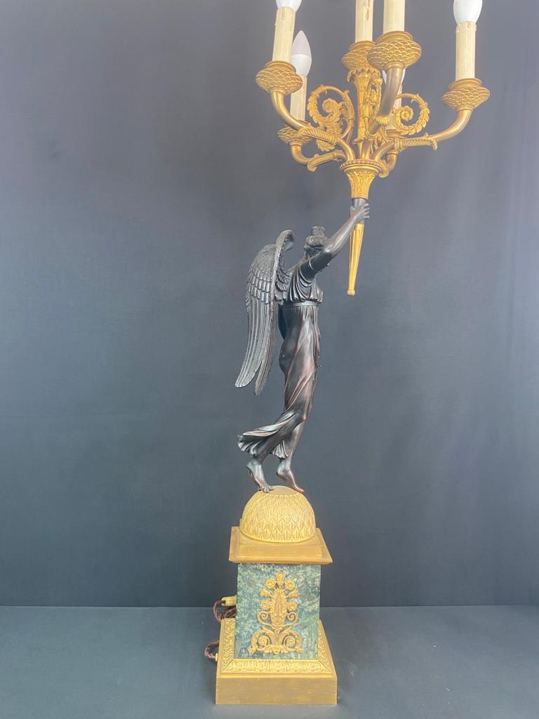 Importante Torchere (108cm) - Bronze And Marble - Pp Thomire (attb.) - Empire -  In Good Condition For Sale In CANNES, FR