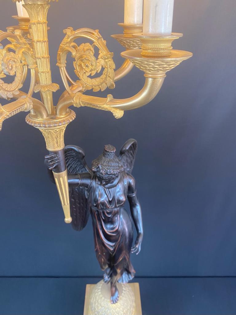 Importante Torchere (108cm) - Bronze And Marble - Pp Thomire (attb.) - Empire -  For Sale 1