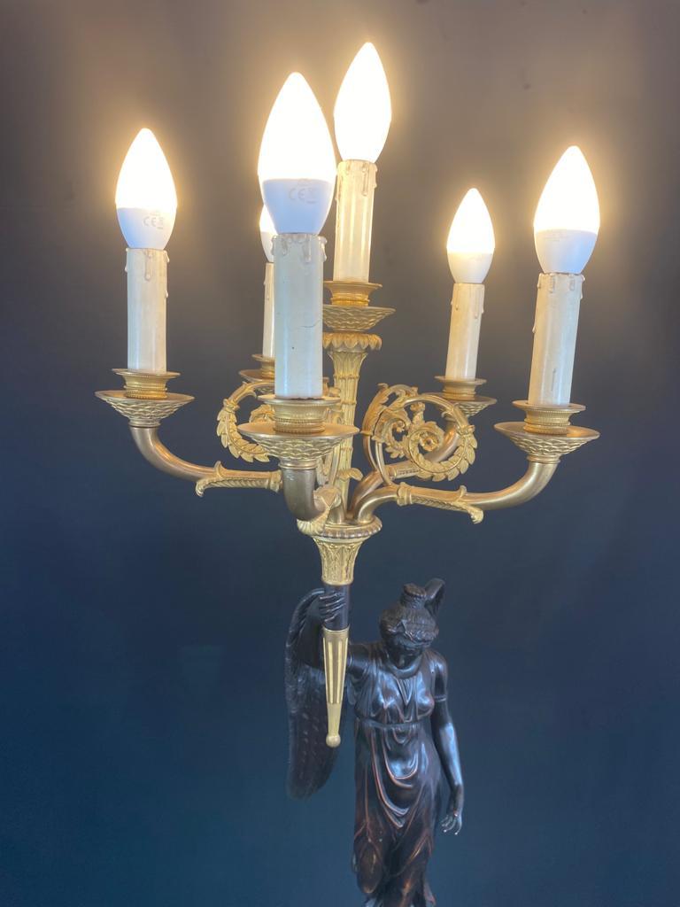 Importante Torchere (108cm) - Bronze And Marble - Pp Thomire (attb.) - Empire -  For Sale 2