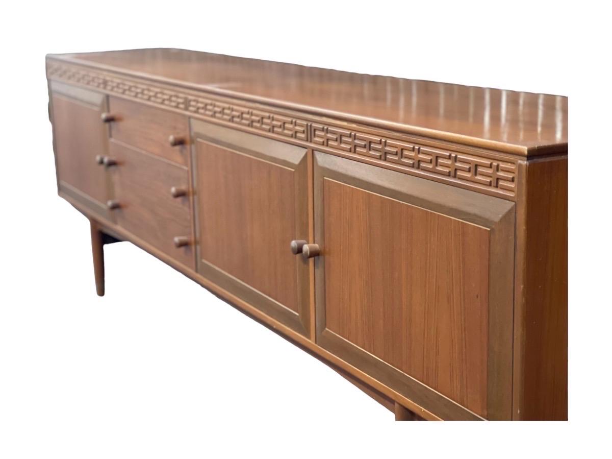 Late 20th Century Imported UK Vintage Mid-Century Modern Long Credenza/Buffet of Robert Heritage  For Sale