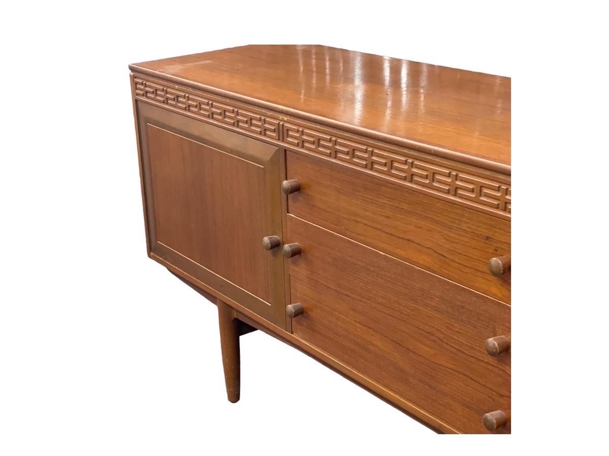 Wood Imported UK Vintage Mid-Century Modern Long Credenza/Buffet of Robert Heritage  For Sale