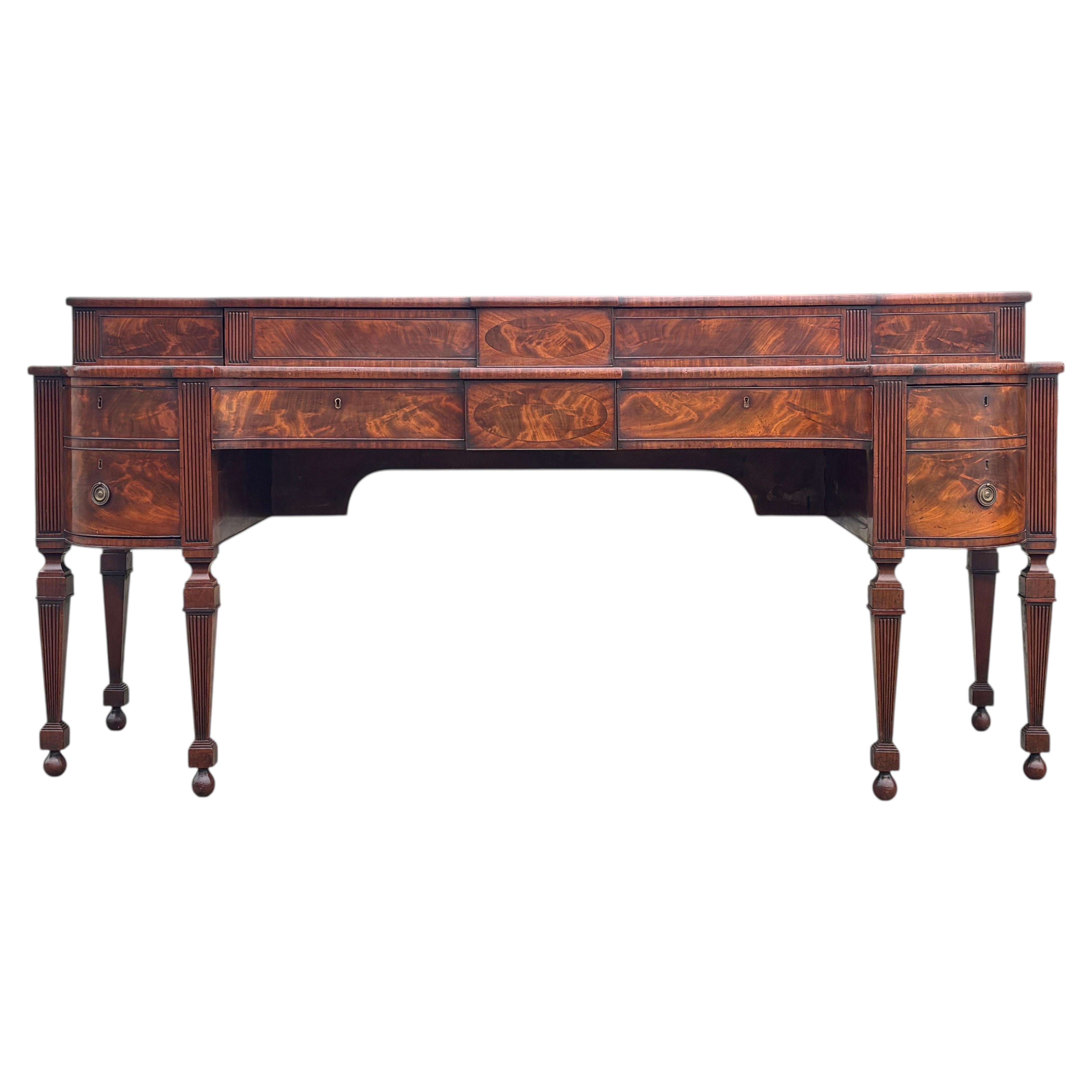 Imposing 18th Century George III Period Figured Mahogany Sideboard