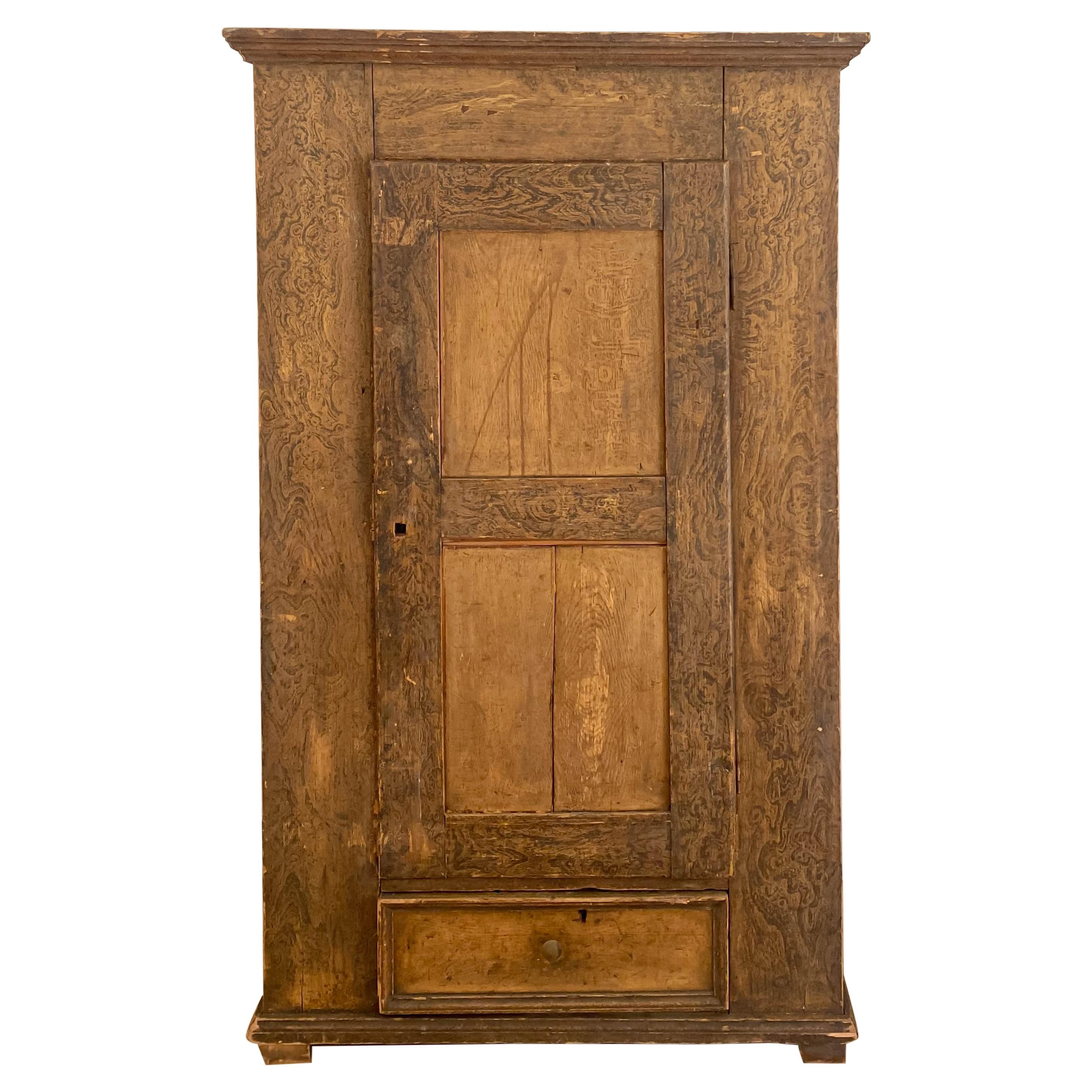 Imposing 19th Century Armoire Cabinet in Oak For Sale