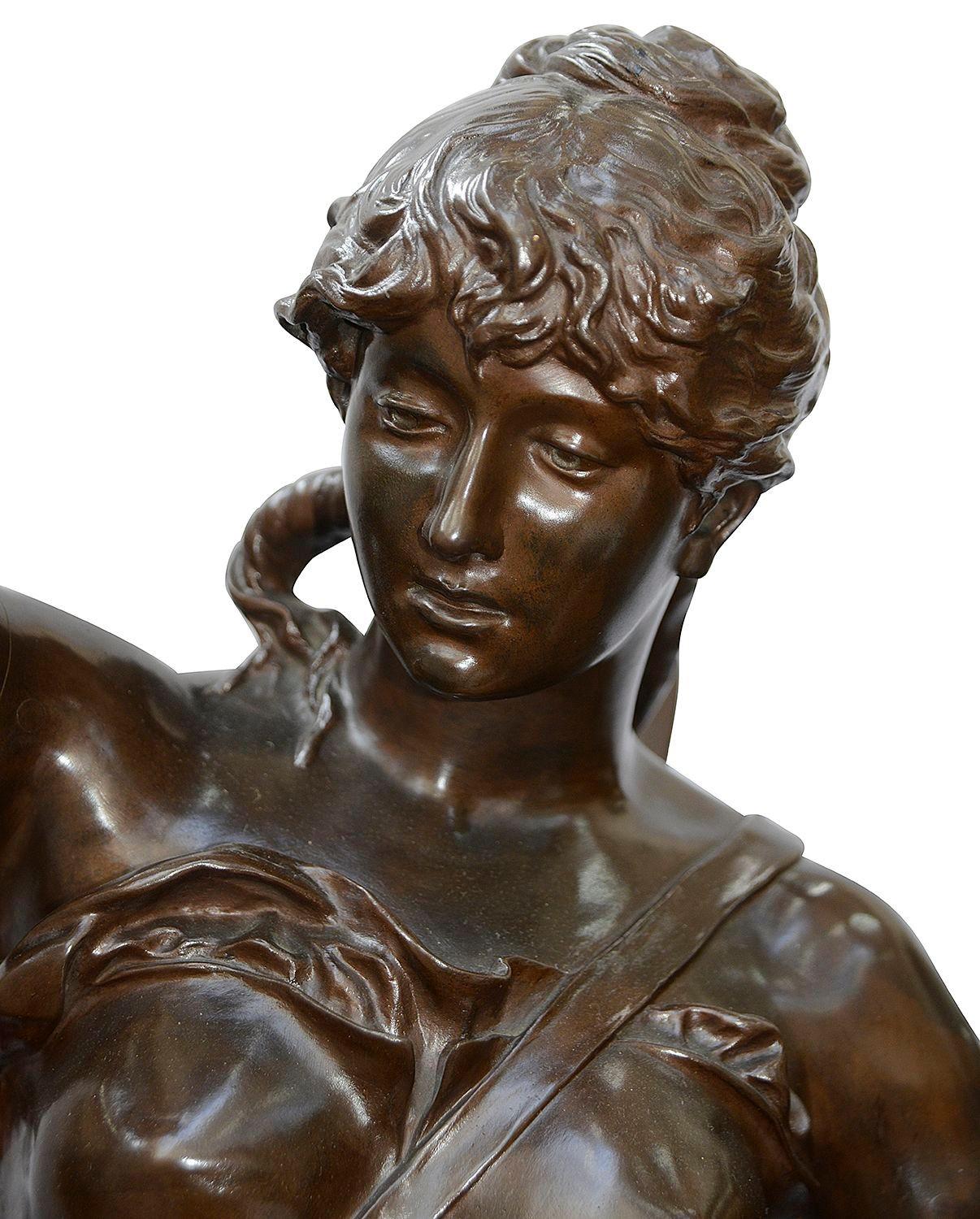 Français Torchère en bronze du 19ème siècle, par Coutan. en vente