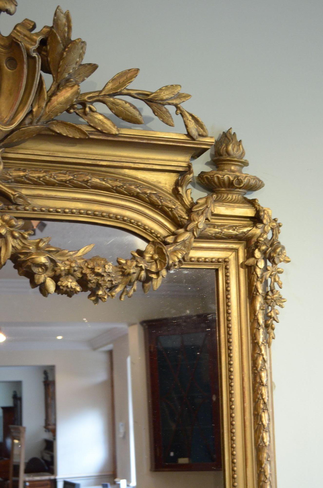 Imposing 19th Century Large Gilt Mirror For Sale 9