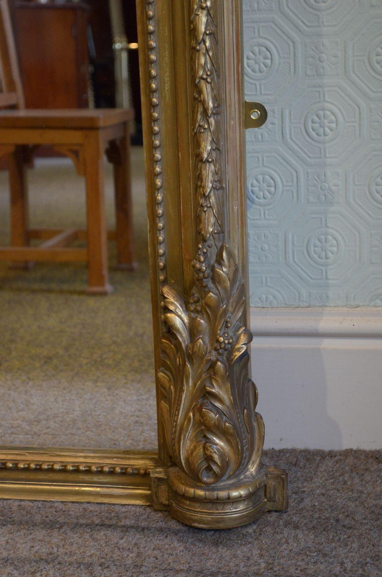 Imposing 19th Century Large Gilt Mirror For Sale 12