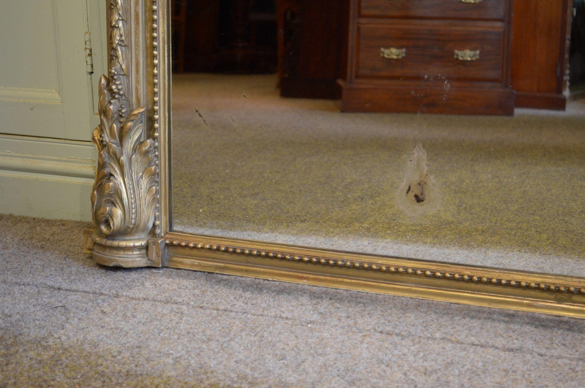 Gesso Imposing 19th Century Large Gilt Mirror For Sale