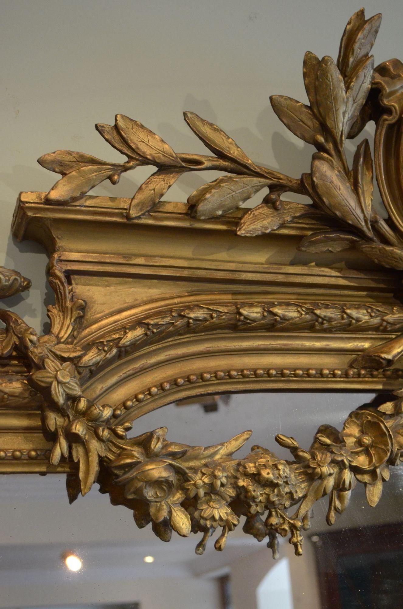 Imposing 19th Century Large Gilt Mirror For Sale 5