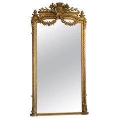 Antique Imposing 19th Century Large Gilt Mirror