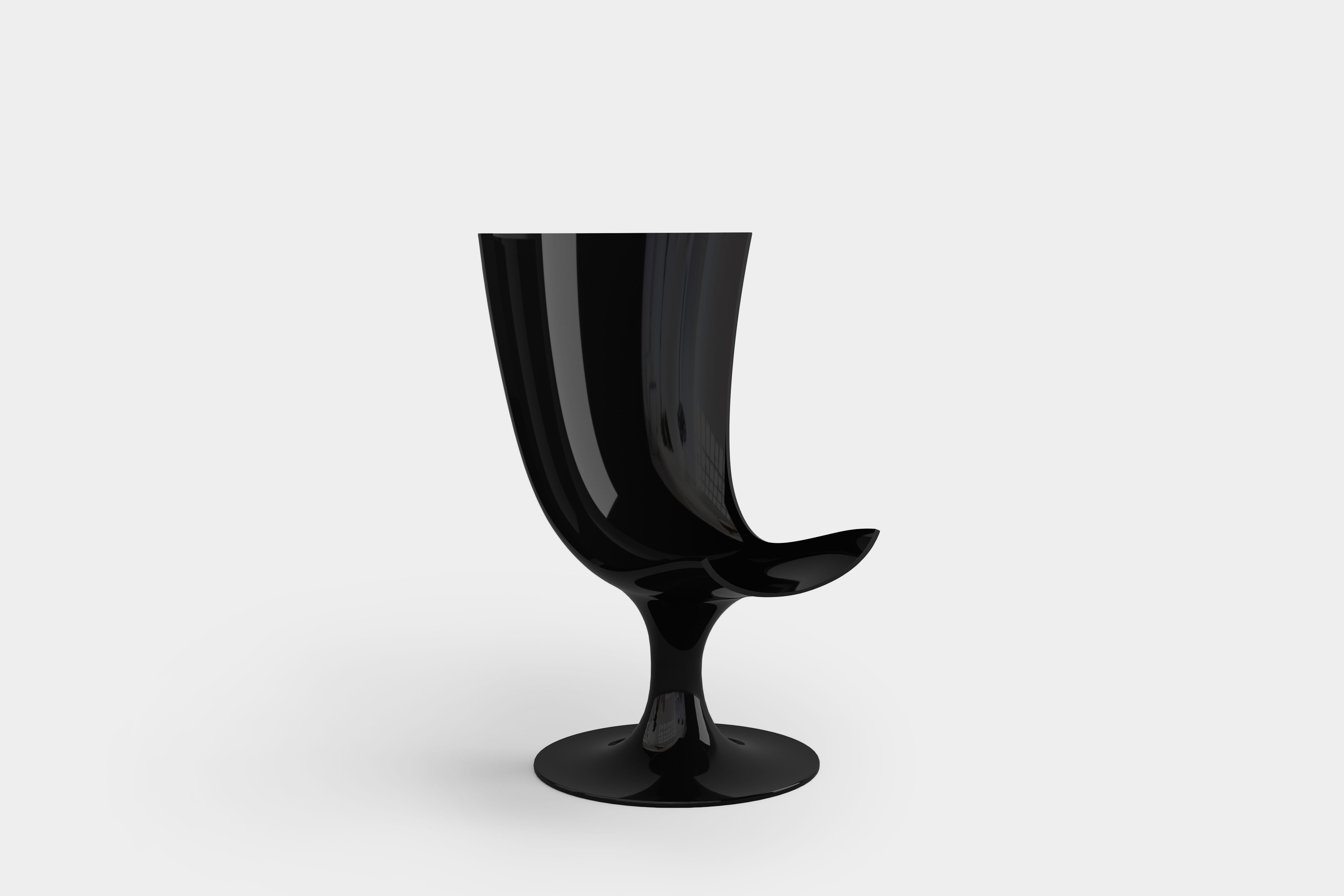Mexican Santos, Imposing Seat, Sculptural Chair in Black by Joel Escalona For Sale