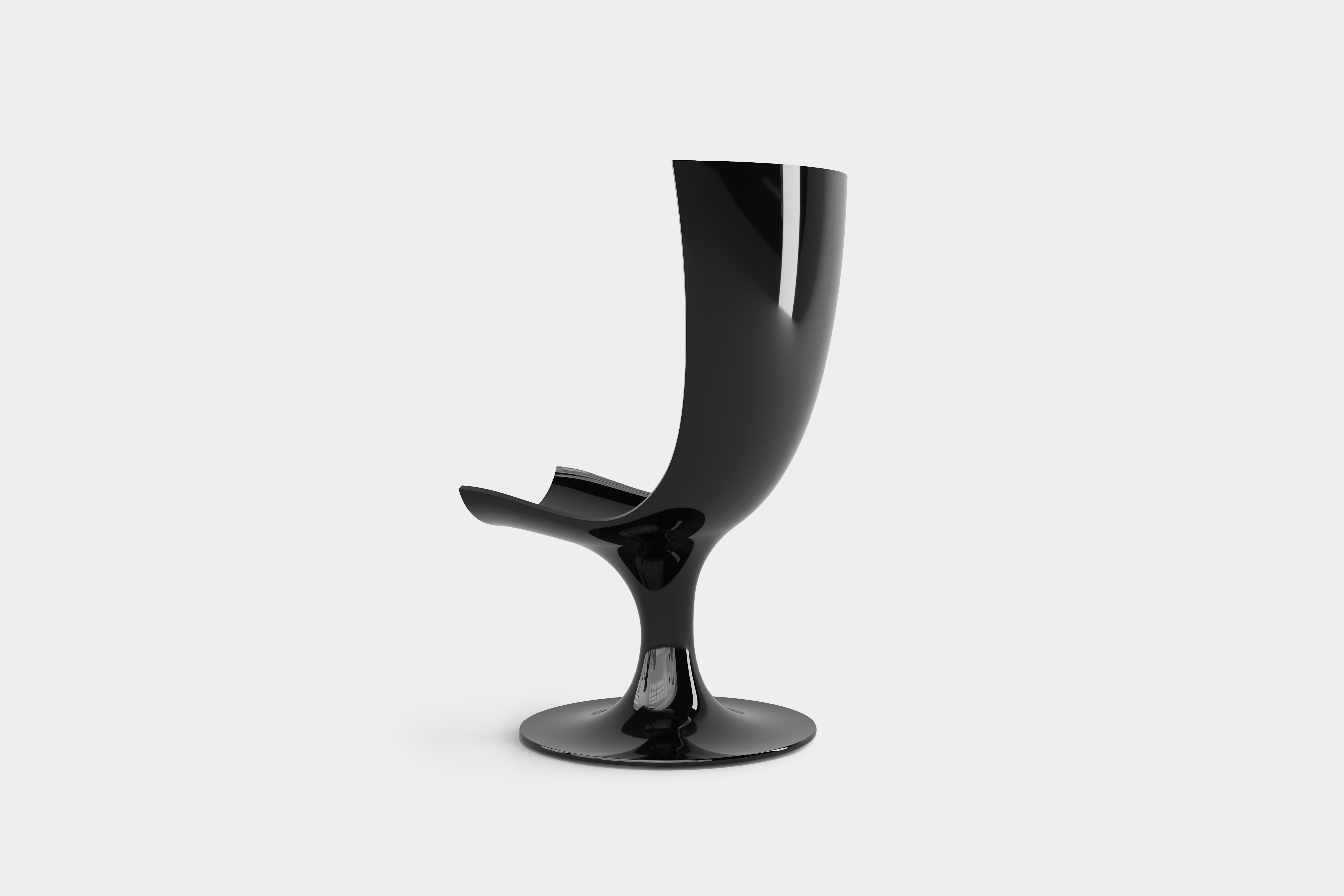 Santos, Imposing Seat, Sculptural Chair in Black by Joel Escalona In New Condition For Sale In Estado de Mexico CP, Estado de Mexico