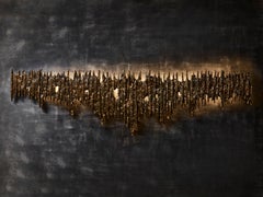 Imposing Brutalist Bronze Horizontale Wall Sconce