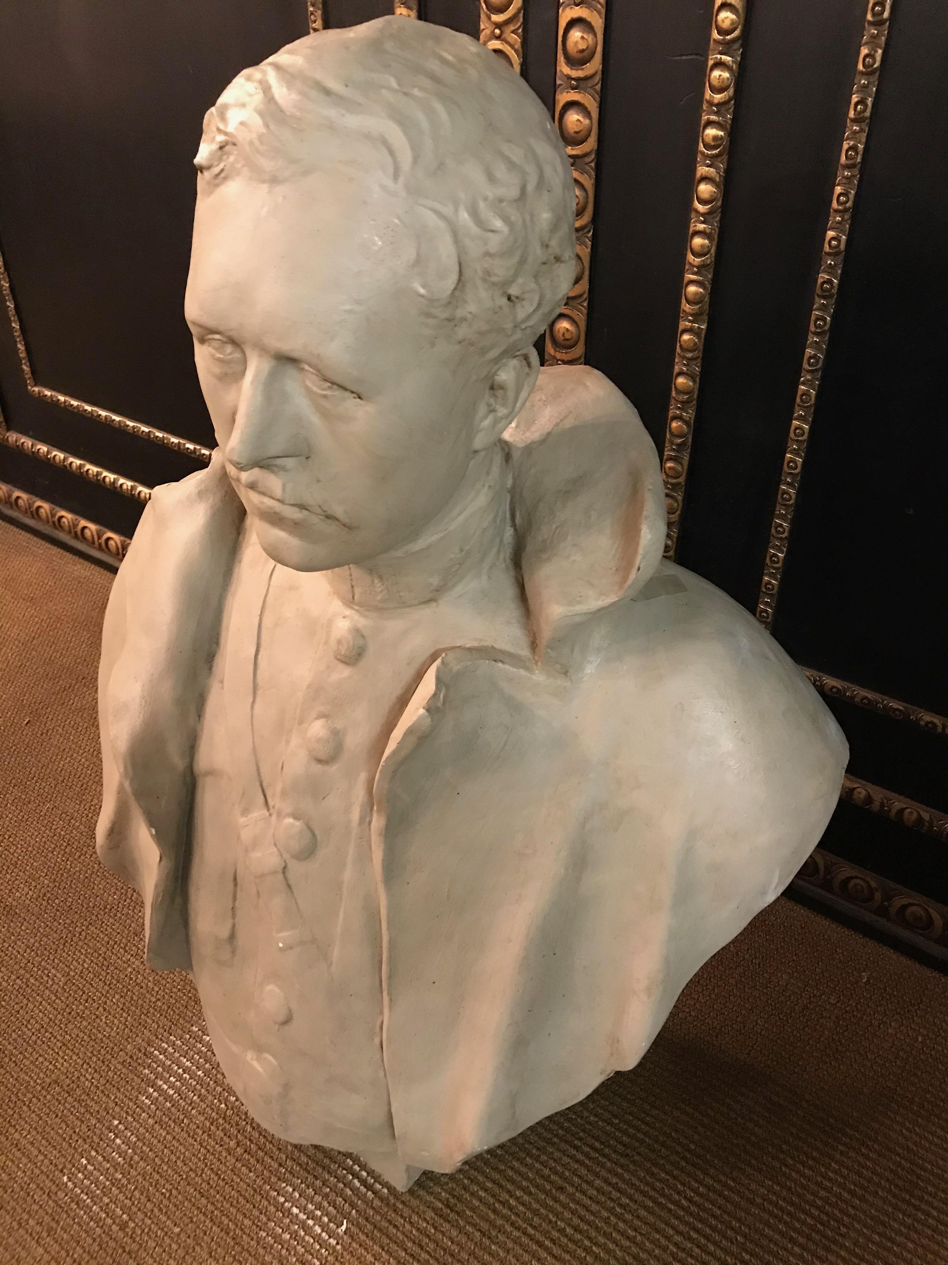 Victorian Imposing Bust from the 19th Century of King Albert the First of Belgium