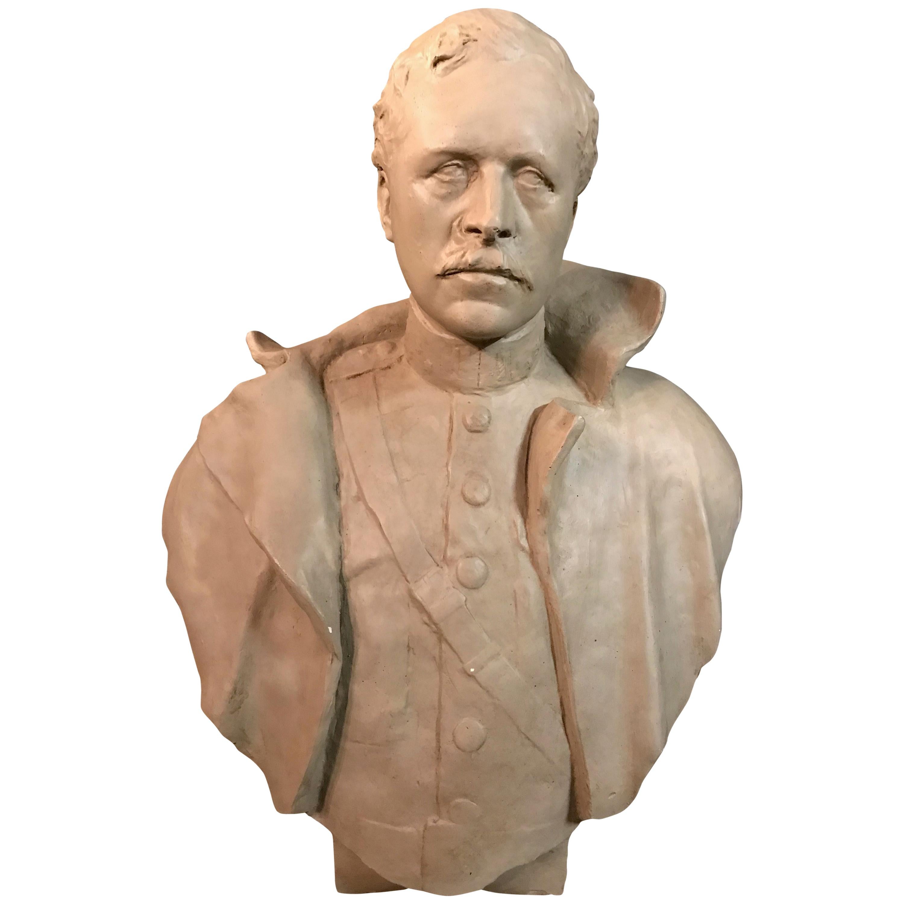 Buste imposant du 19ème siècle du roi Albert, premier de Belgique