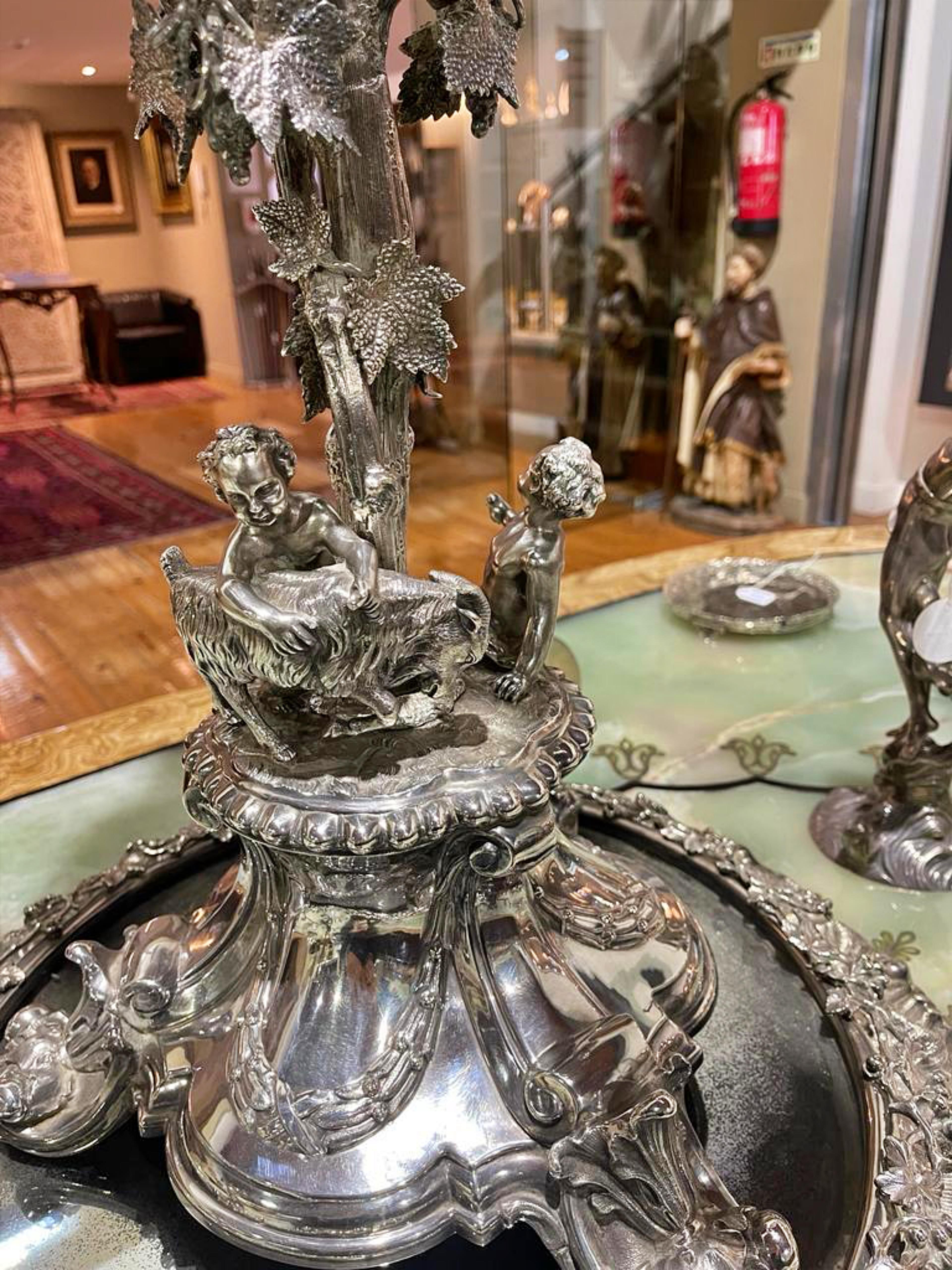English IMPOSING CANDELABRO With Arms Whytt Family of Bennochy-Whyte-Melville 1860 19thC For Sale