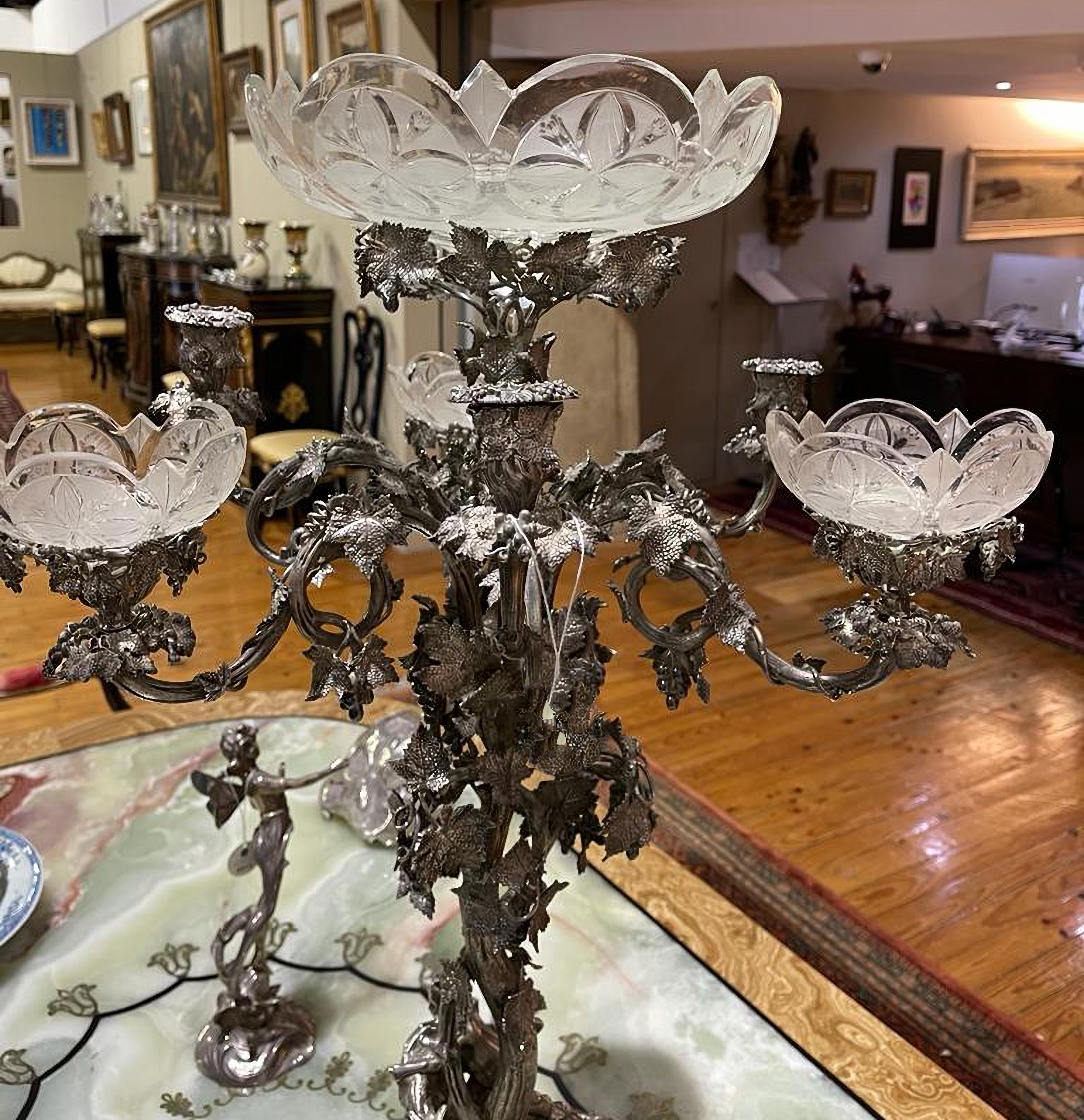 19th Century IMPOSING CANDELABRO With Arms Whytt Family of Bennochy-Whyte-Melville 1860 19thC For Sale
