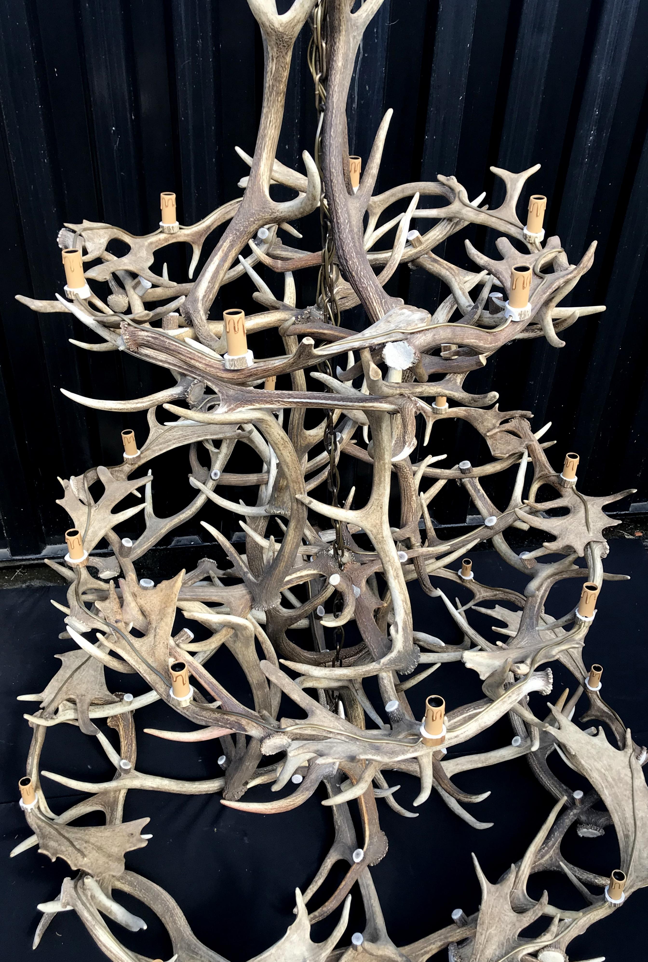 Imposing Chandelier Made of Antlers For Sale 2