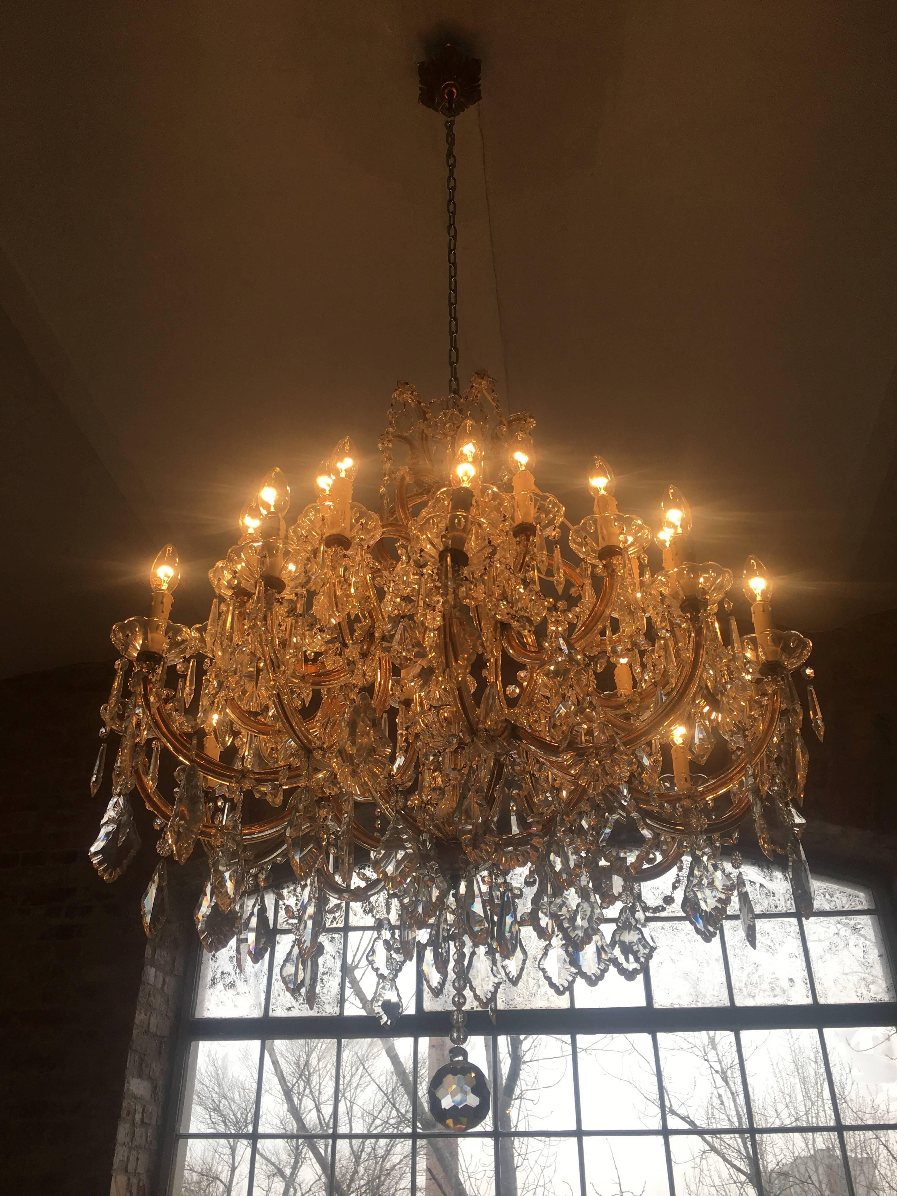 Imposing Crystal Chandelier Maria Theresa Style, Murano, 1950 5