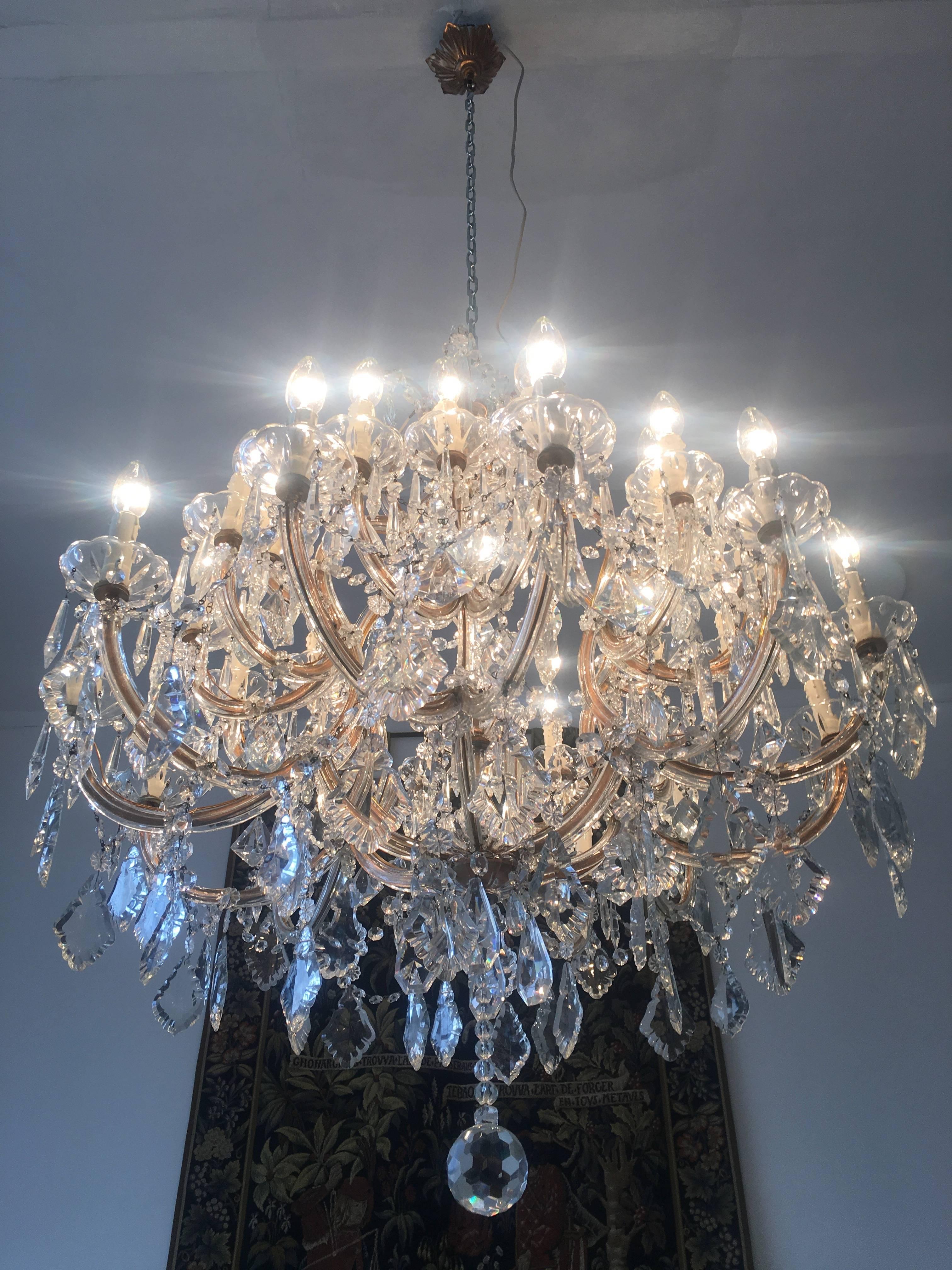 Imposing Crystal Chandelier Maria Theresa Style, Murano, 1950 6