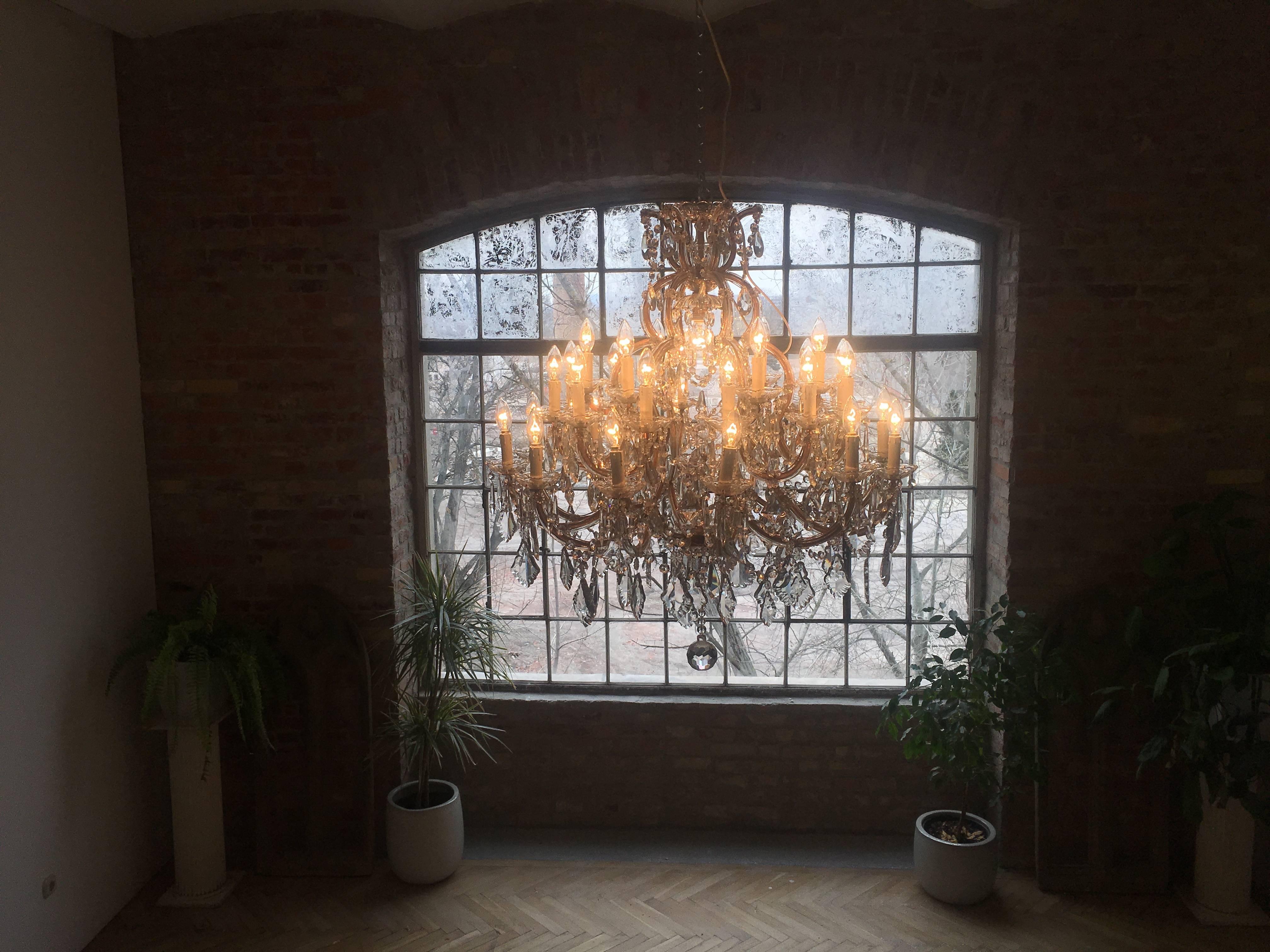 Imposing Crystal Chandelier Maria Theresa Style, Murano, 1950 In Excellent Condition In Budapest, HU