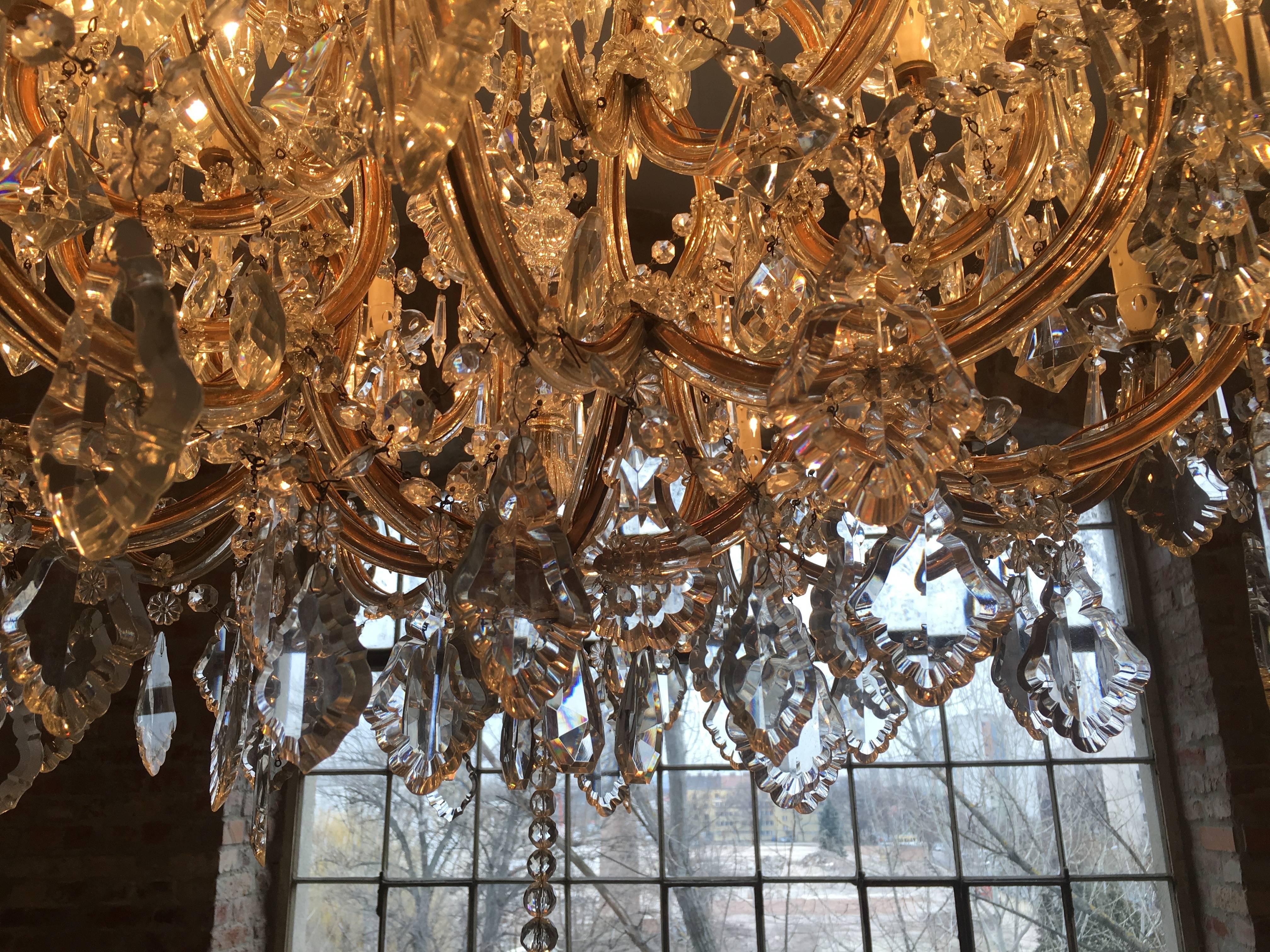 20th Century Imposing Crystal Chandelier Maria Theresa Style, Murano, 1950