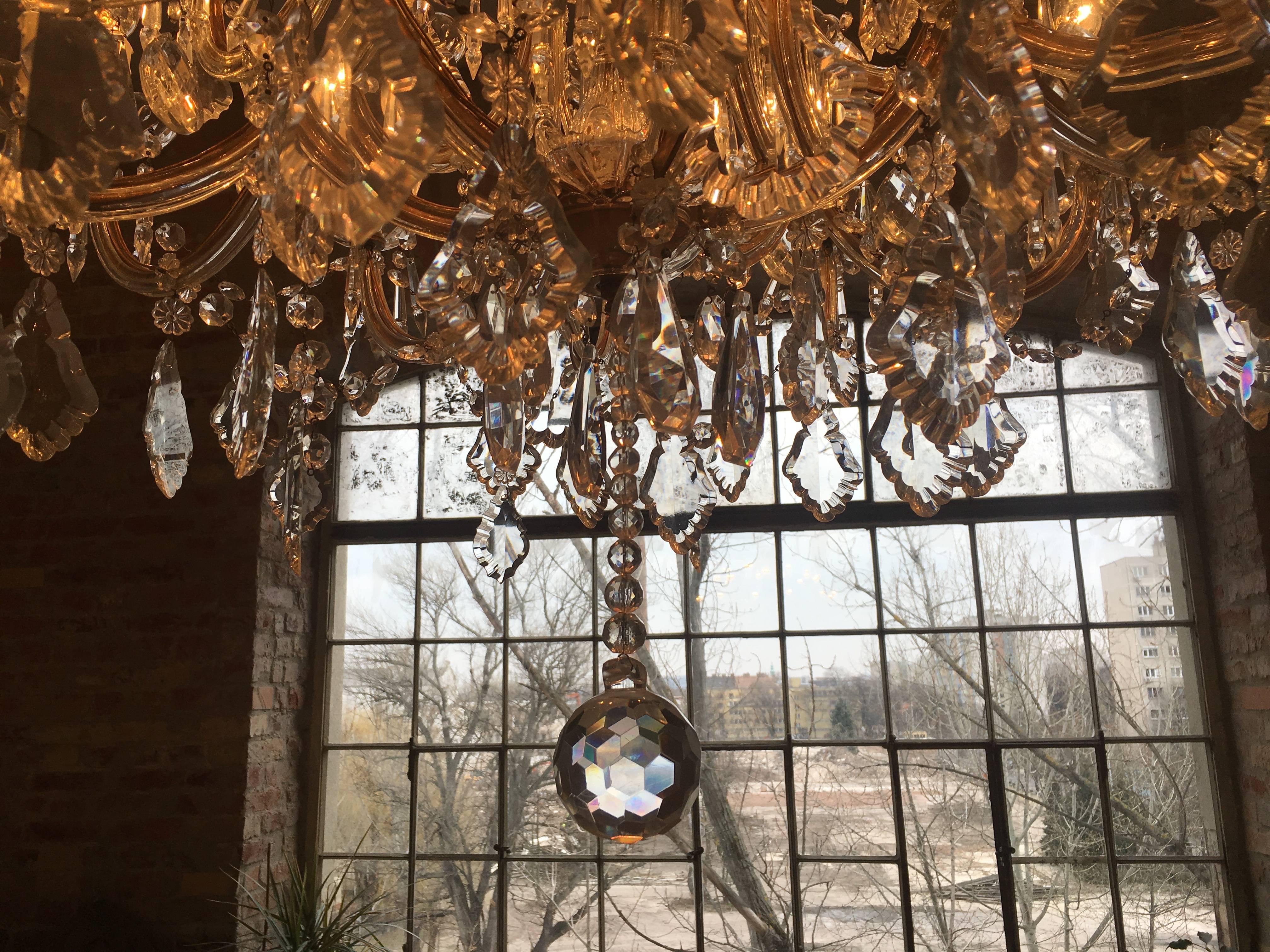 Imposing Crystal Chandelier Maria Theresa Style, Murano, 1950 1