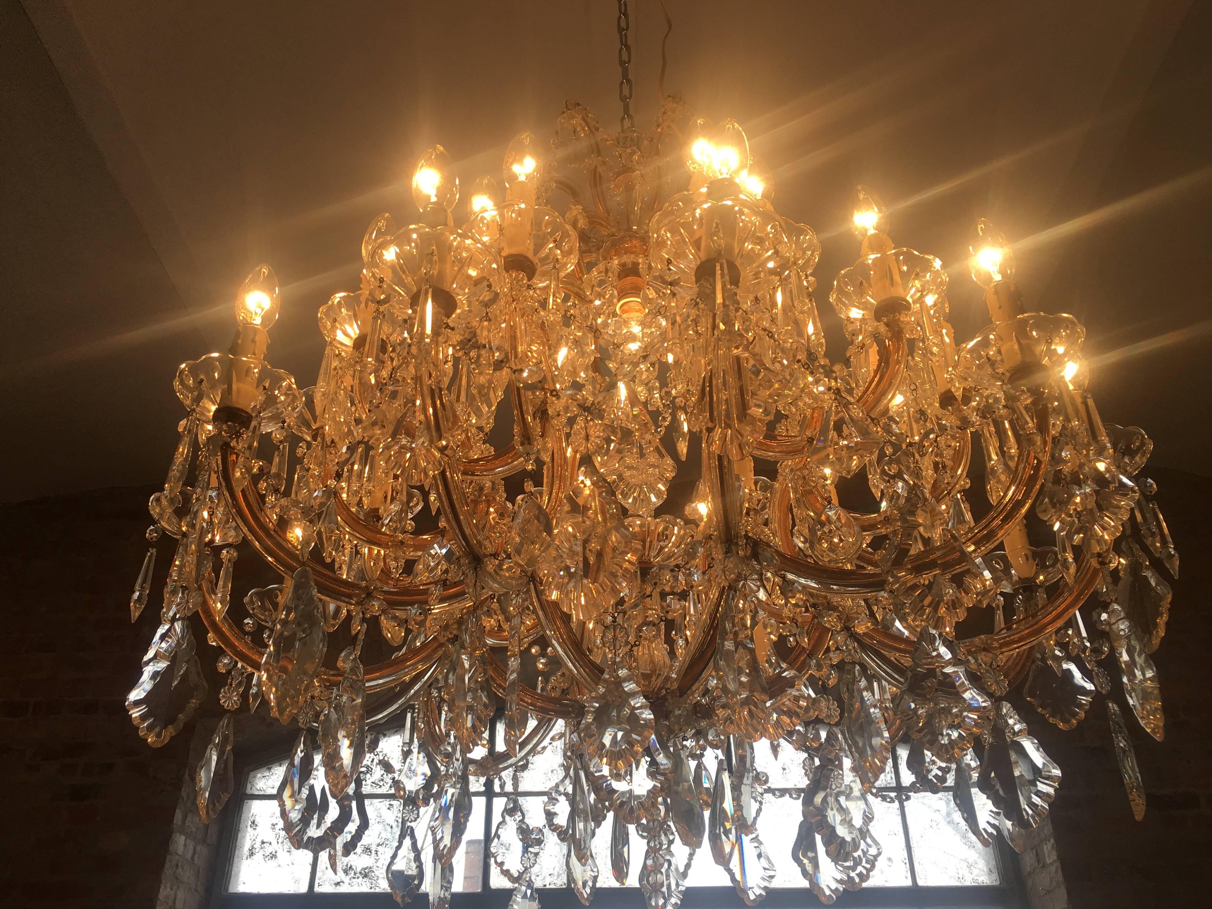 Imposing Crystal Chandelier Maria Theresa Style, Murano, 1950 2