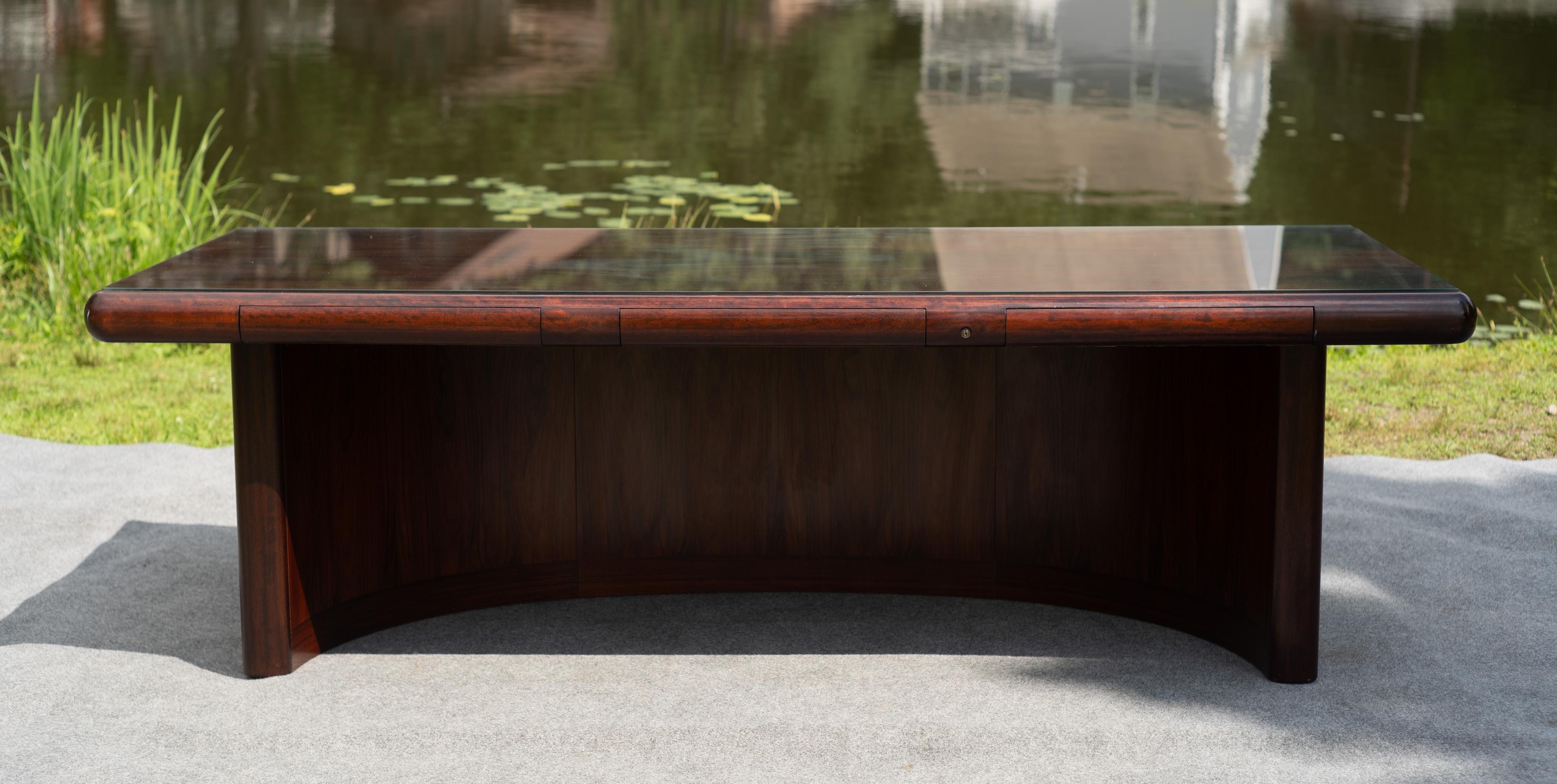 Danish Imposing Dyrlund Rosewood Executive 'Super Skyline' Desk, Made in Denmark, 1970s For Sale
