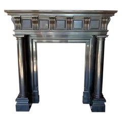 Imposing, Flamish, Black Fireplace, Mid 19th Century
