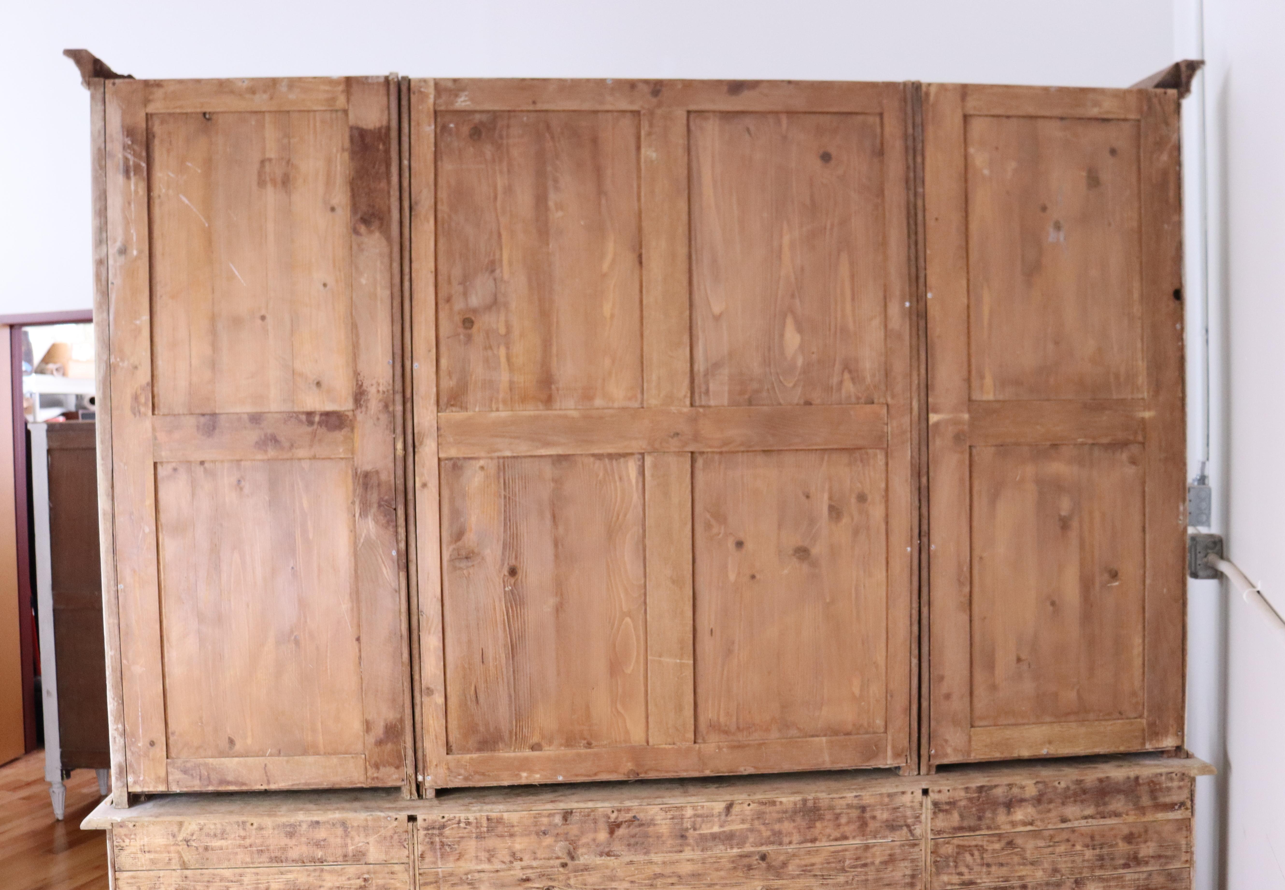 Imposing French Bleached Oak Cabinet For Sale 11