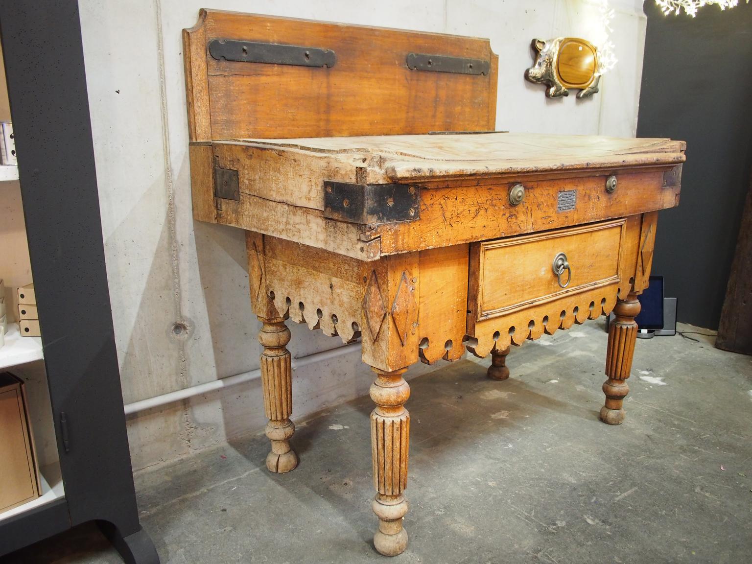 Imposing French Butcher Table, circa 1900 8