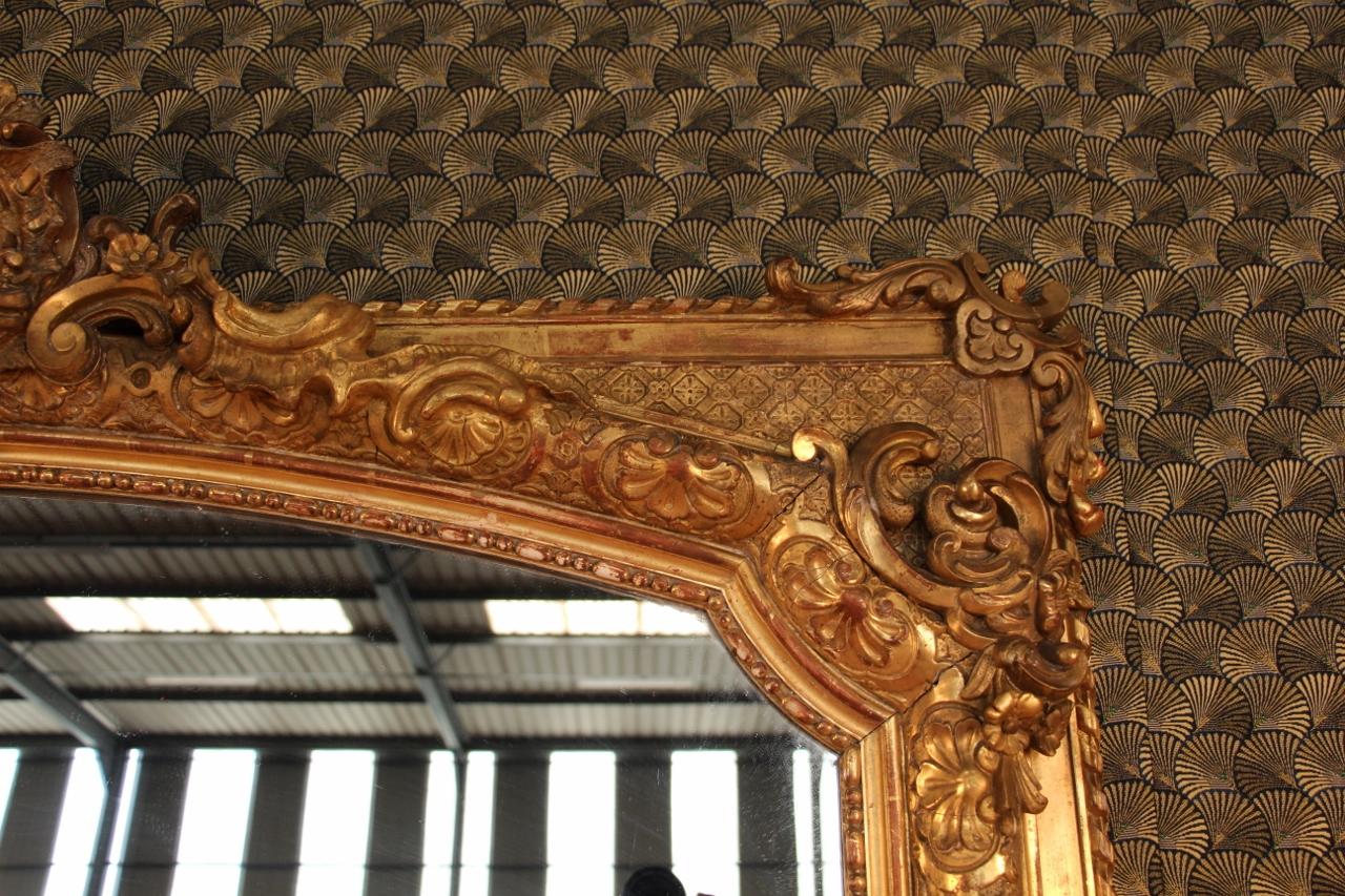 Napoleon III Imposing Golden Mirror XIXth For Sale